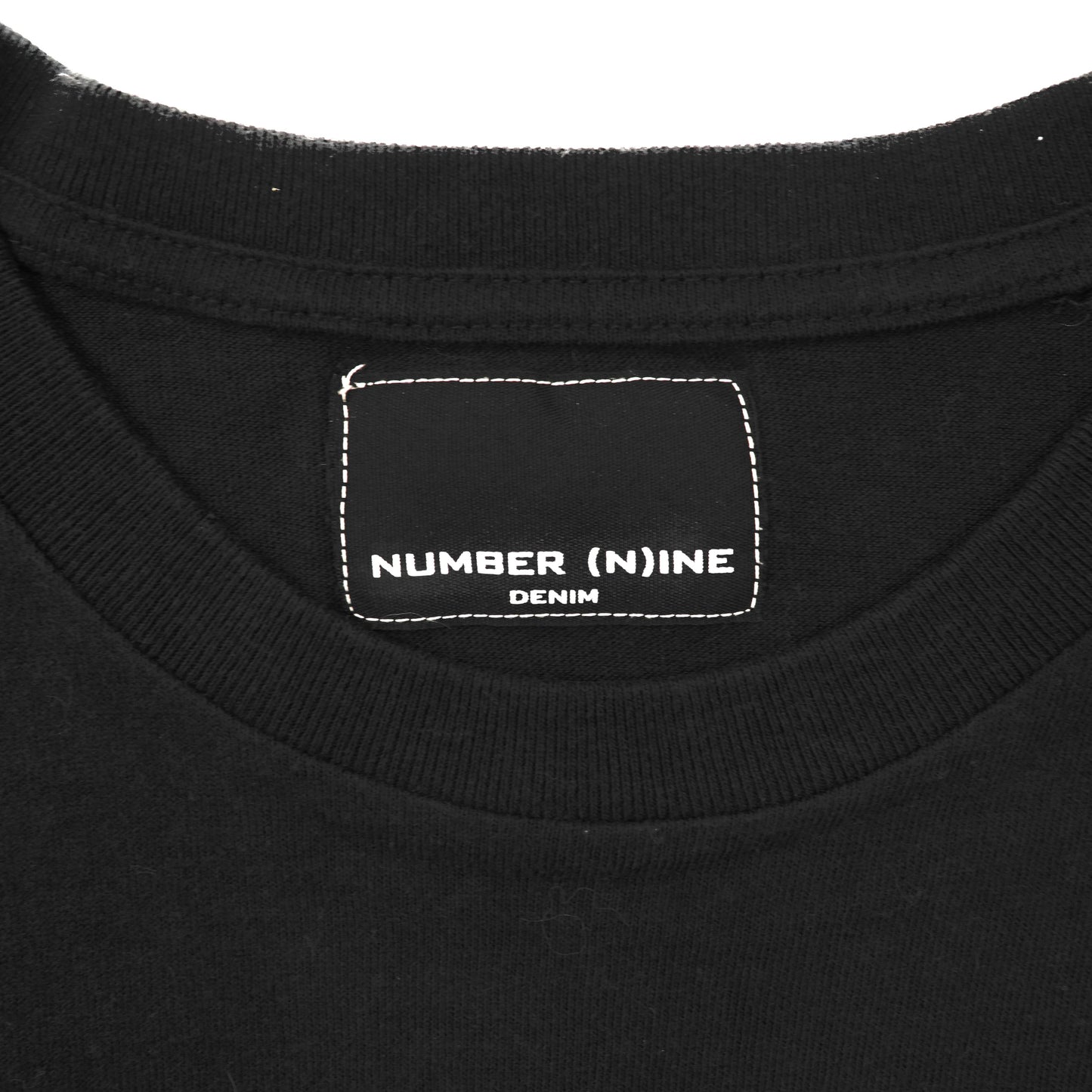NUMBER (N)INE DENIM ボーダーポケットTシャツ M ブラック コットン