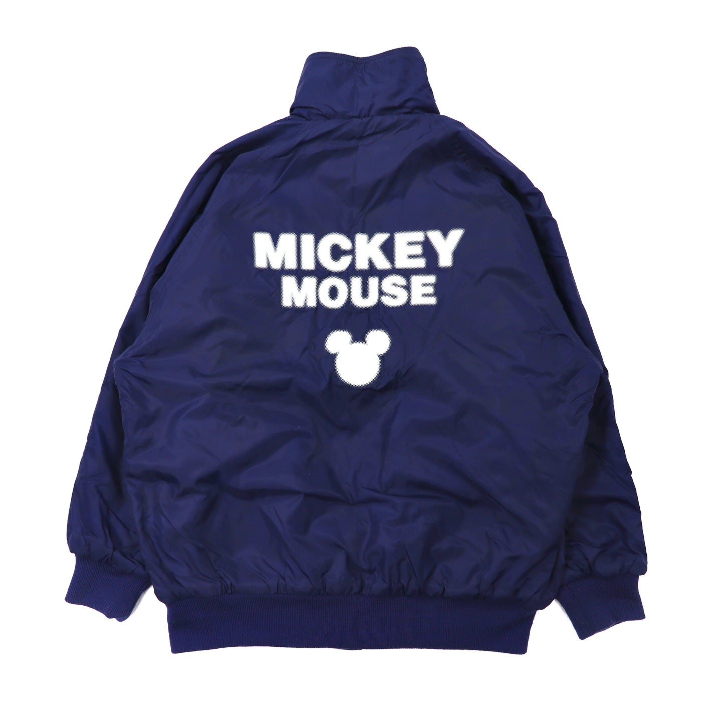 Disney Fleece Jacket Windbreaker Reversible L Gray Navy Mickey