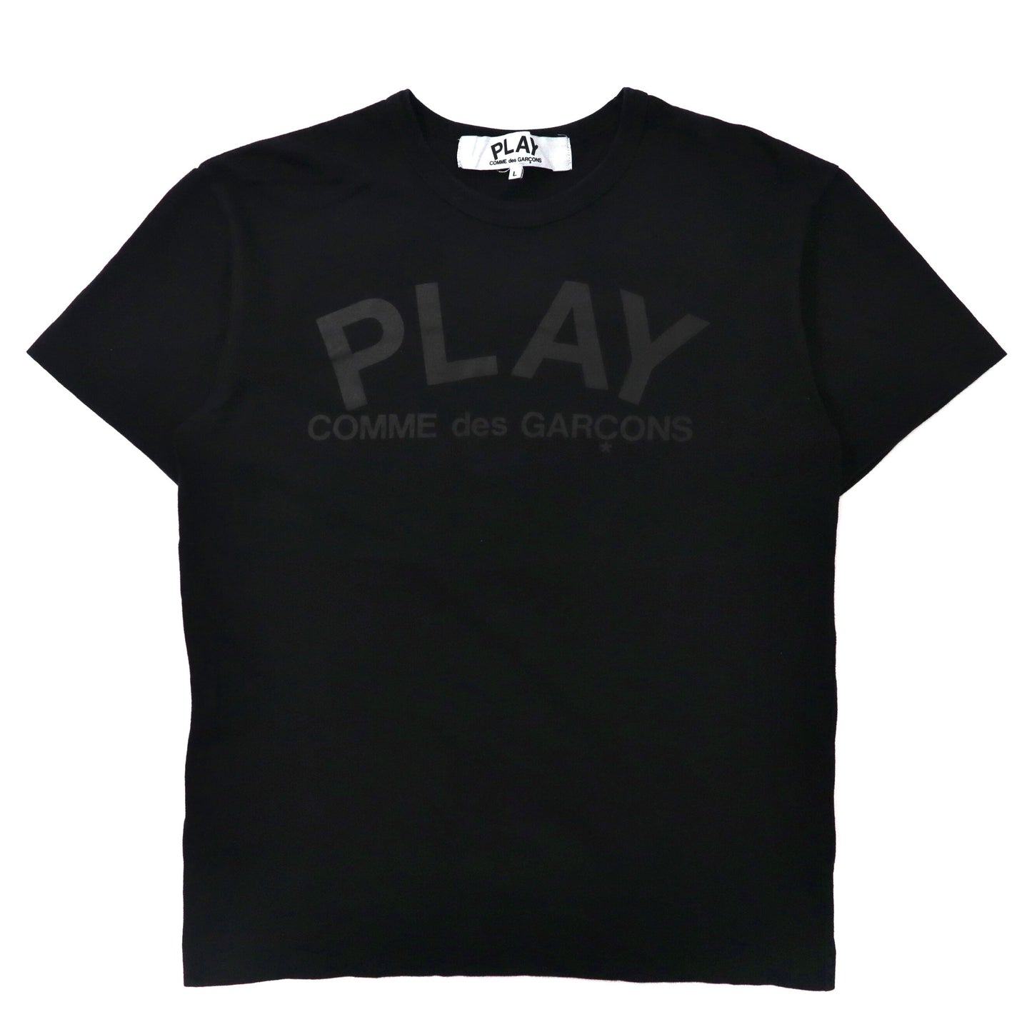 PLAY COMME des  GARCONS ロゴプリントTシャツ L ブラック コットン 両面プリント AZ-T188 日本製