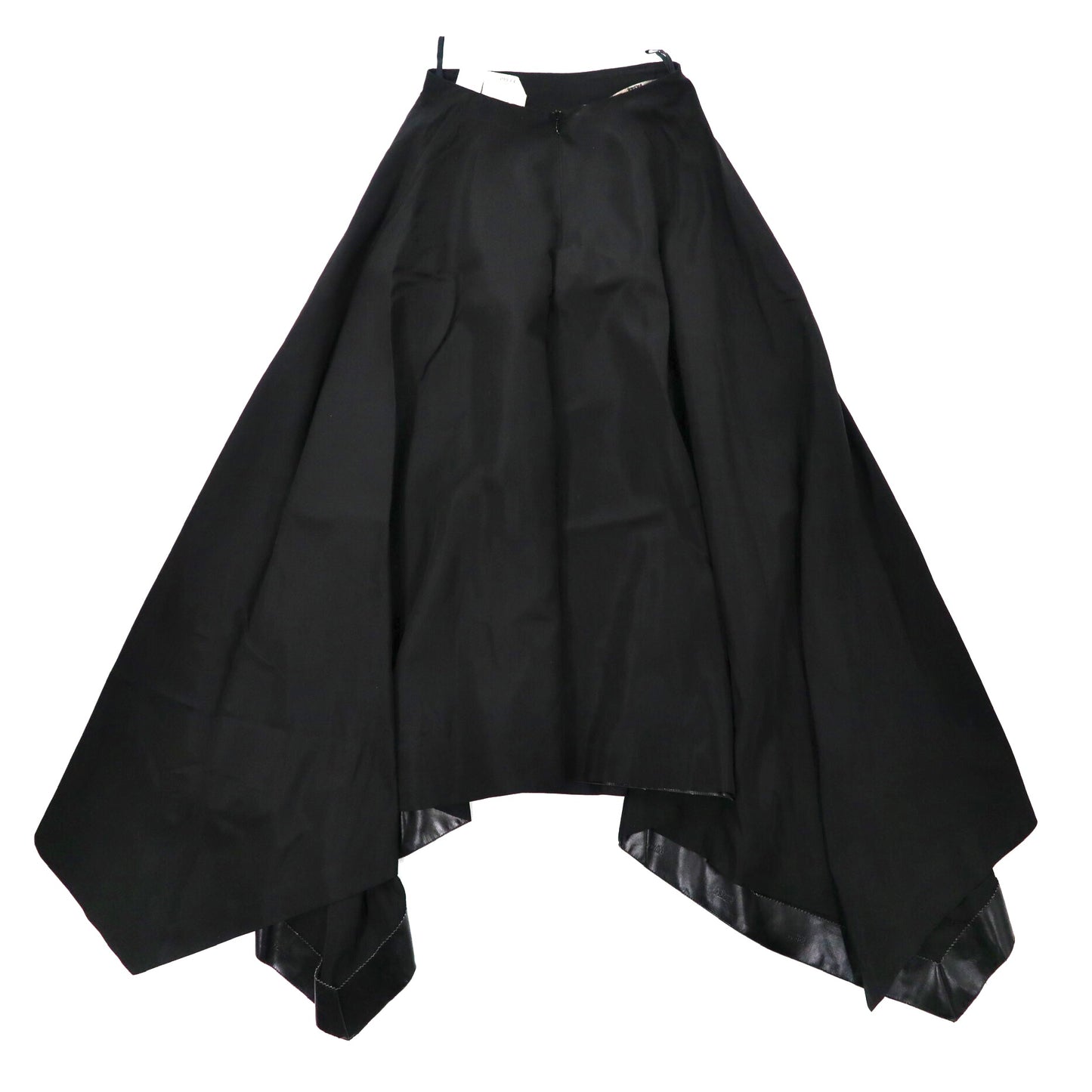 GIANFRANCO FERRE アシンメトリー デザインスカート 40 ブラック アセテート サテン オールドデザイナー イタリア製