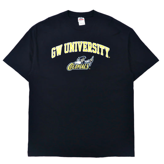 日本然リトテ-古着オンライン-AAA ビッグサイズ カレッジプリントTシャツ XL ネイビー コットン GW UNIVERSITY USA製 ボディ-