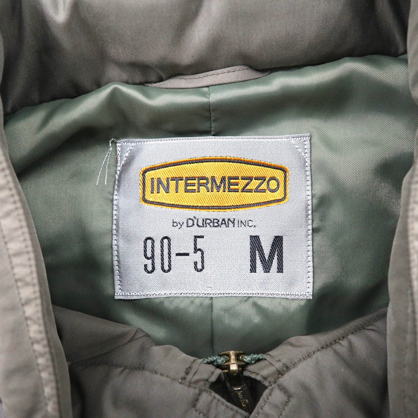 INTERMEZZO by D'URBAN レイヤード ボンバージャケット M カーキ ポリエステル フード収納式 80年代 日本製