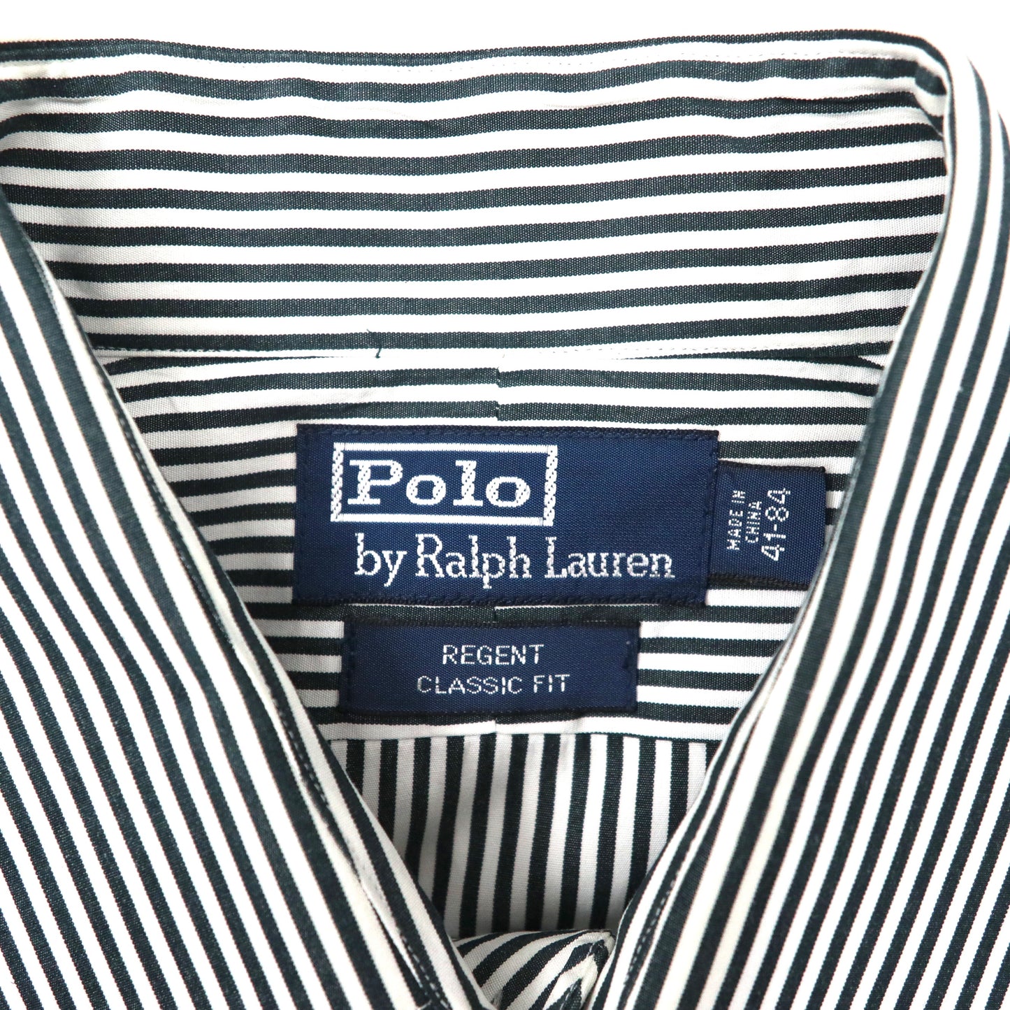 Polo by Ralph Lauren ドレスシャツ 41-84 ホワイト ストライプ  コットン REGENT クラシックフィット