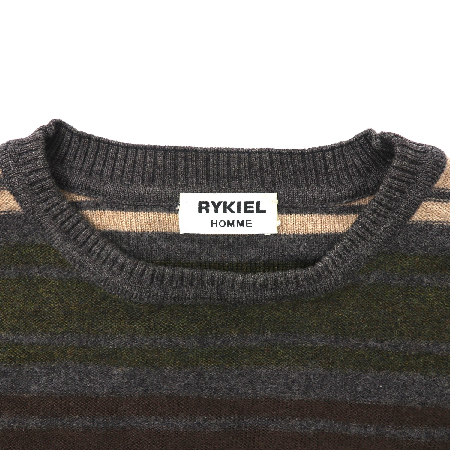 RYKIEL HOMME ニットセーター L グレー ボーダー ウール – 日本然リトテ