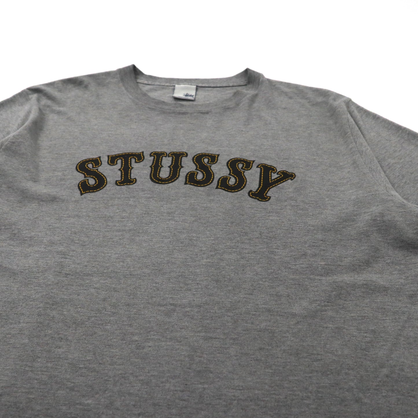 Stussy ロゴプリントTシャツ L グレー コットン NYLTLA 銀タグ USA製