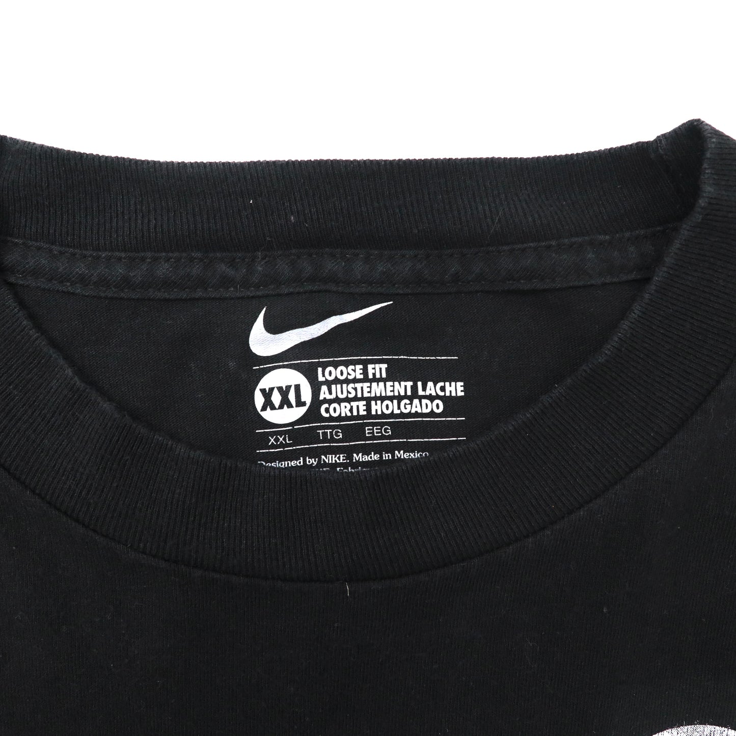 NIKE ビッグサイズ ルーズフィットTシャツ XXL ブラック コットン GUTS GLORY メキシコ製