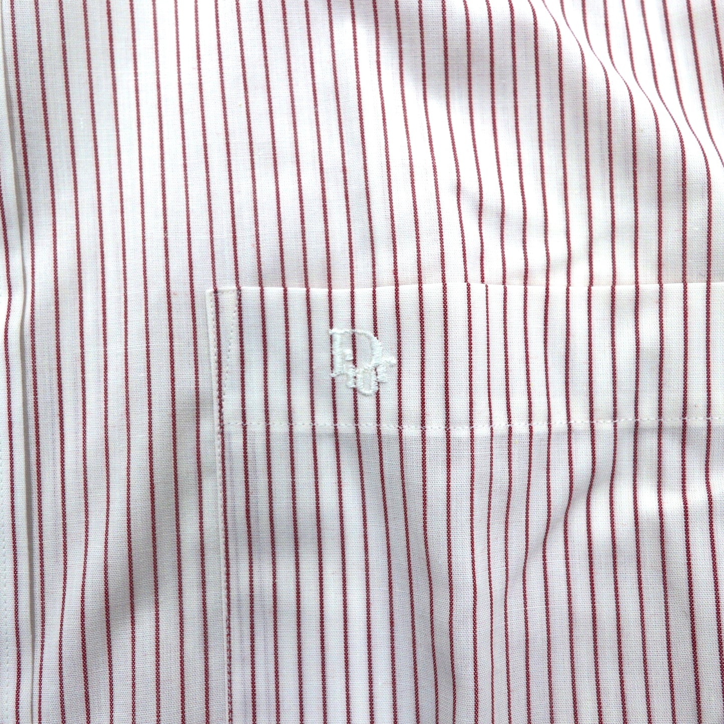 Christian Dior ドレスシャツ 15 1/2 ホワイト ストライプ コットン USA製 未使用品