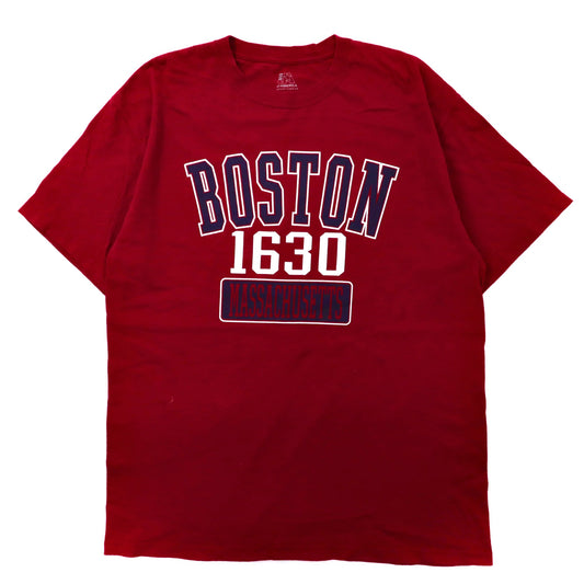 日本然リトテ-古着オンライン-J AMERICA ビッグサイズ カレッジプリントTシャツ XL ボルドー コットン BOSTON COLLEGE ホンジュラス製-