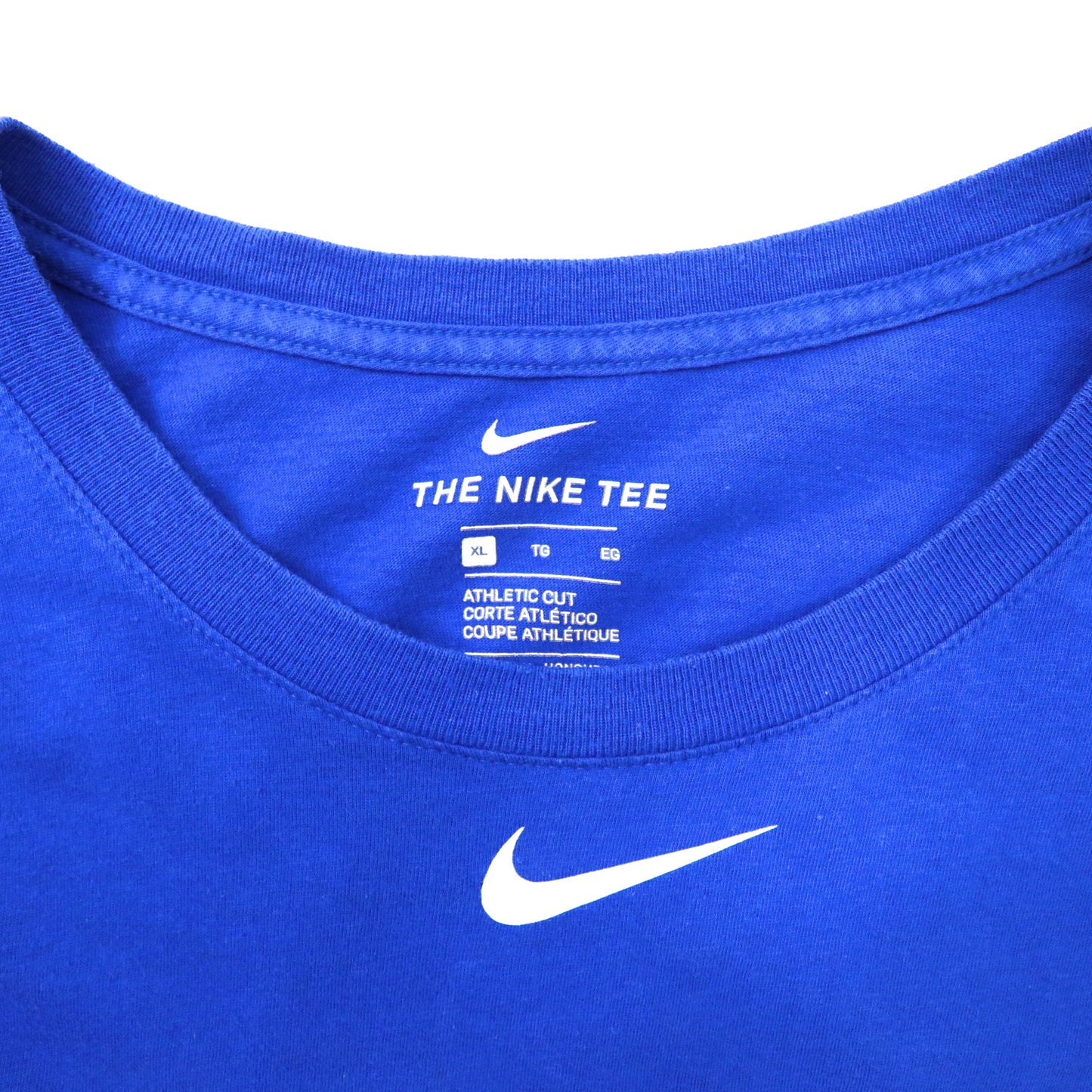 NIKE ベースボールプリントTシャツ XL ブルー コットン BASEBALL ホンジュラス製
