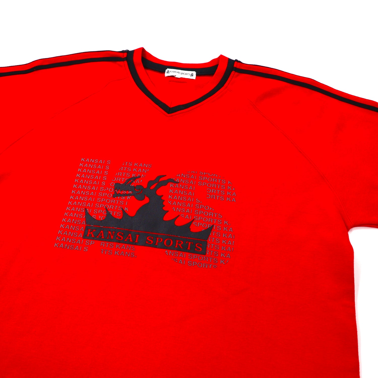 Kansai Sports V -neck Sweatshirt M Red Cotton Yamamoto Kansai 90s