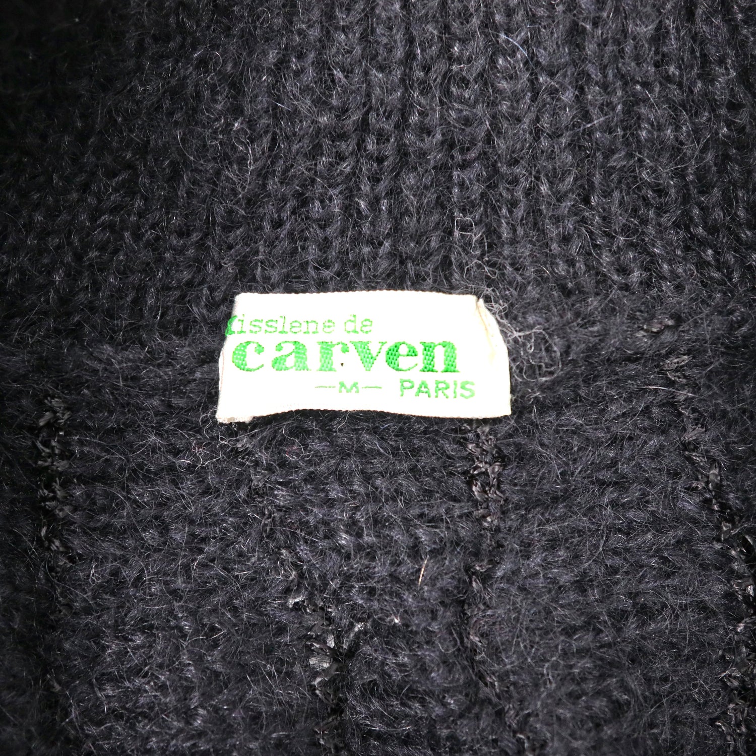 carven モヘアニット カーディガン ボレロ M ブラック ウール 80年代 