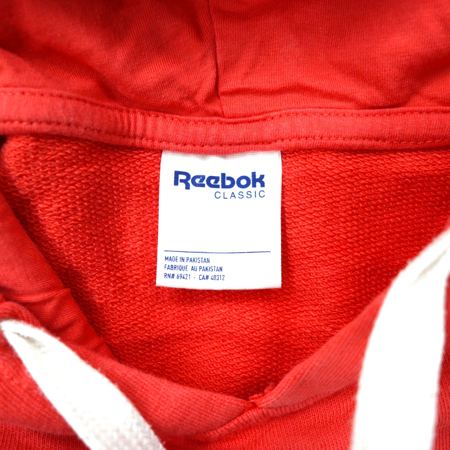 Reebok テープロゴパーカー XS ピンク ロゴ刺繍