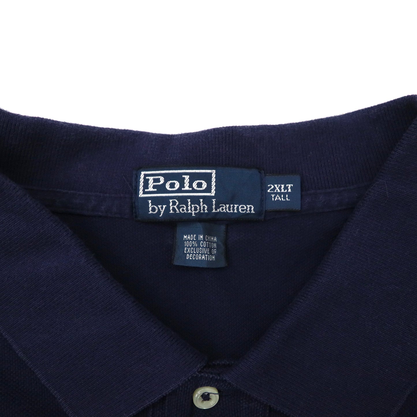 Polo by Ralph Lauren ビッグサイズ 長袖ポロシャツ 2XLT ネイビー コットン 鹿の子 スモールポニー刺繍
