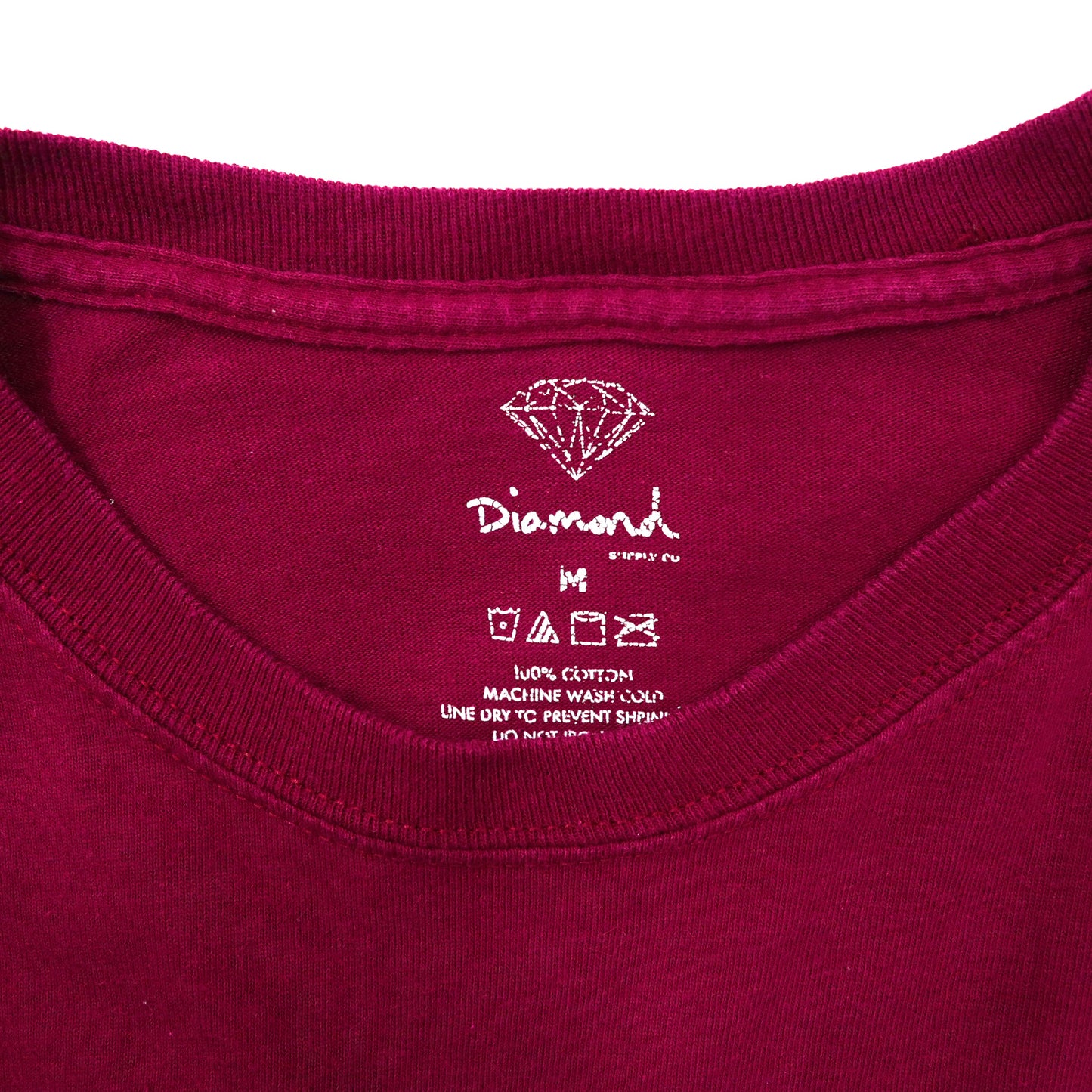 Diamond Supply Co. ロングスリーブTシャツ M ボルドー コットン ロゴプリント 袖ロゴ USA製