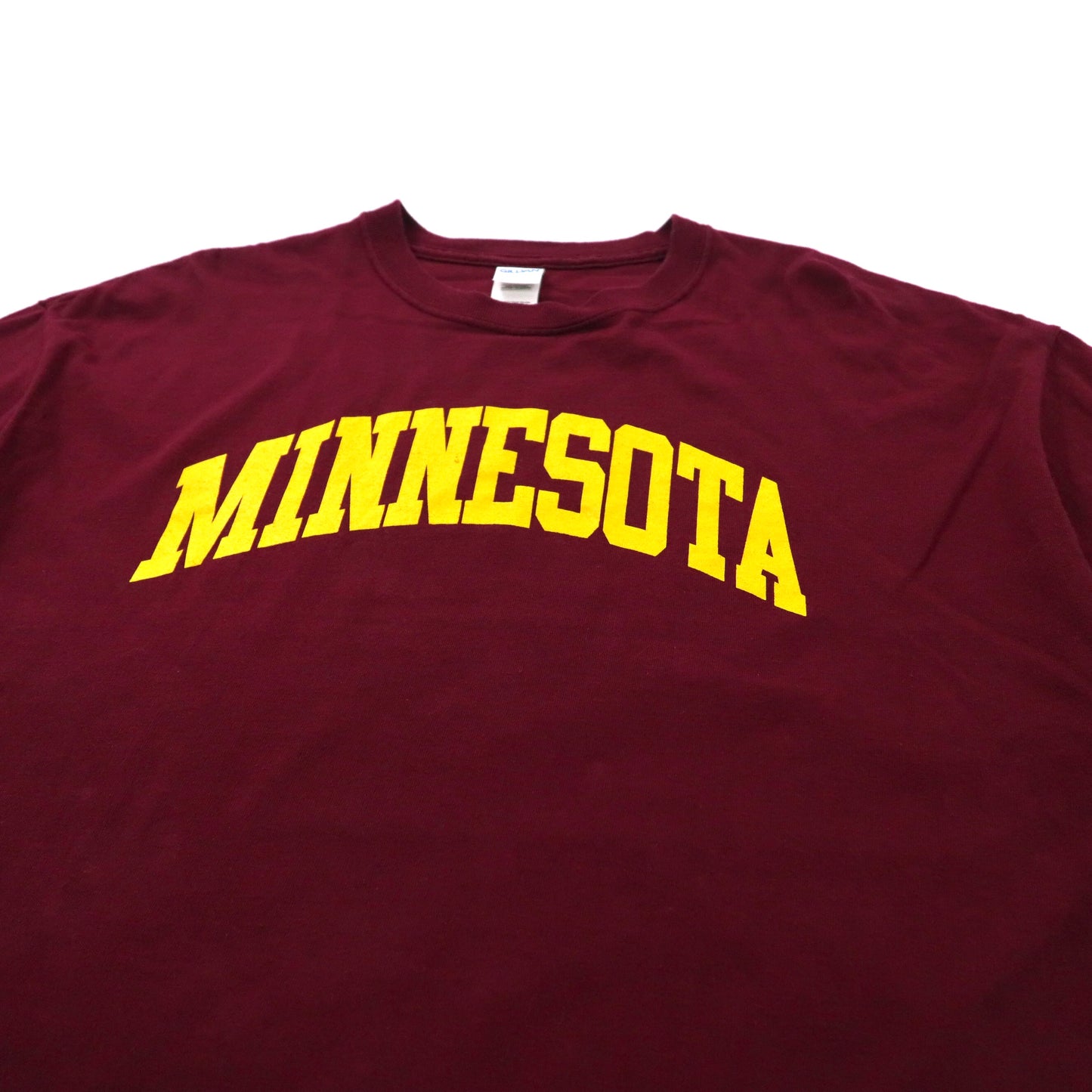 GILDAN ビッグサイズ カレッジプリントTシャツ XL ボルドー コットン MINNESOTA ドミニカ共和国製