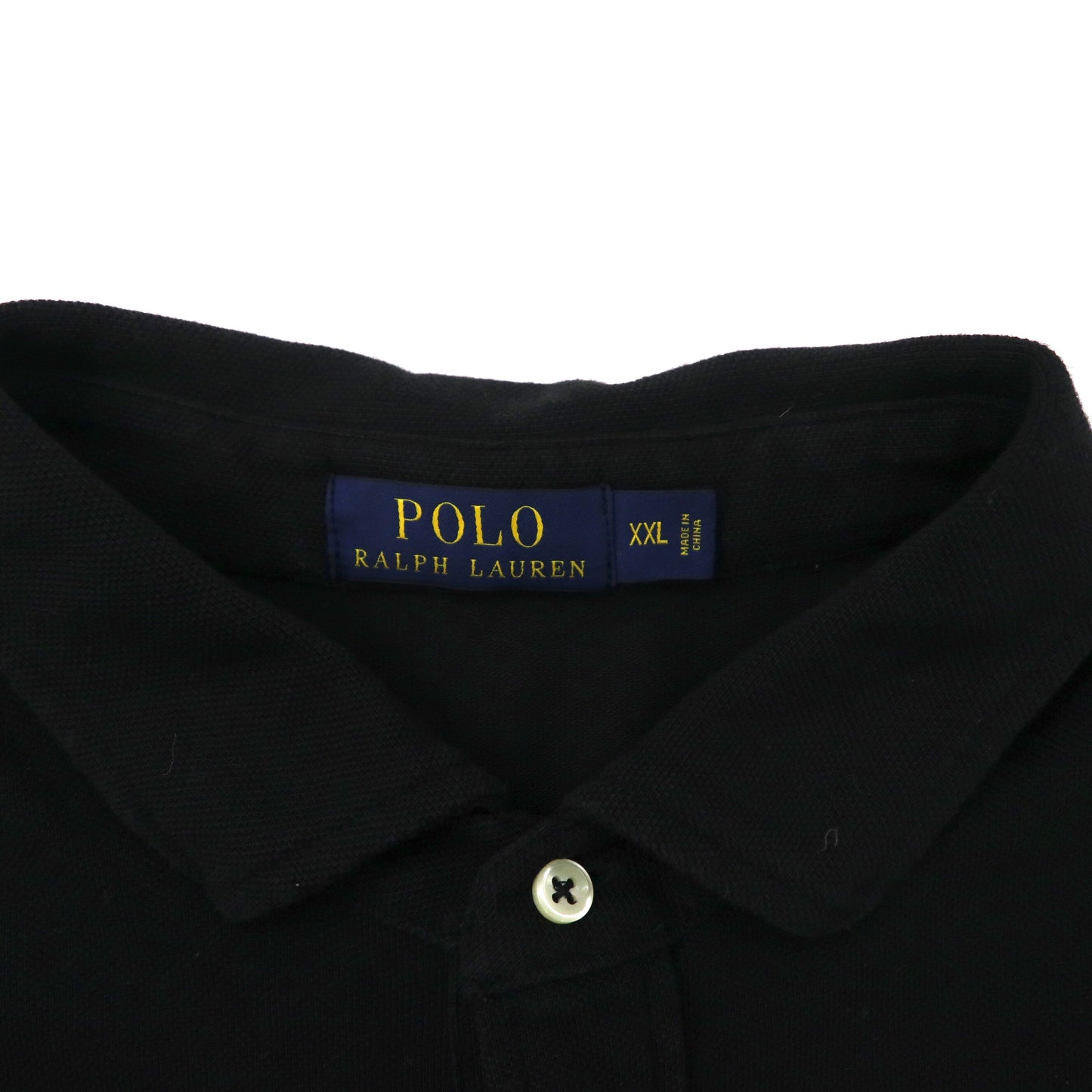 POLO RALPH LAUREN ビッグサイズ 長袖ポロシャツ XXL ブラック コットン 鹿の子 スモールポニー刺繍