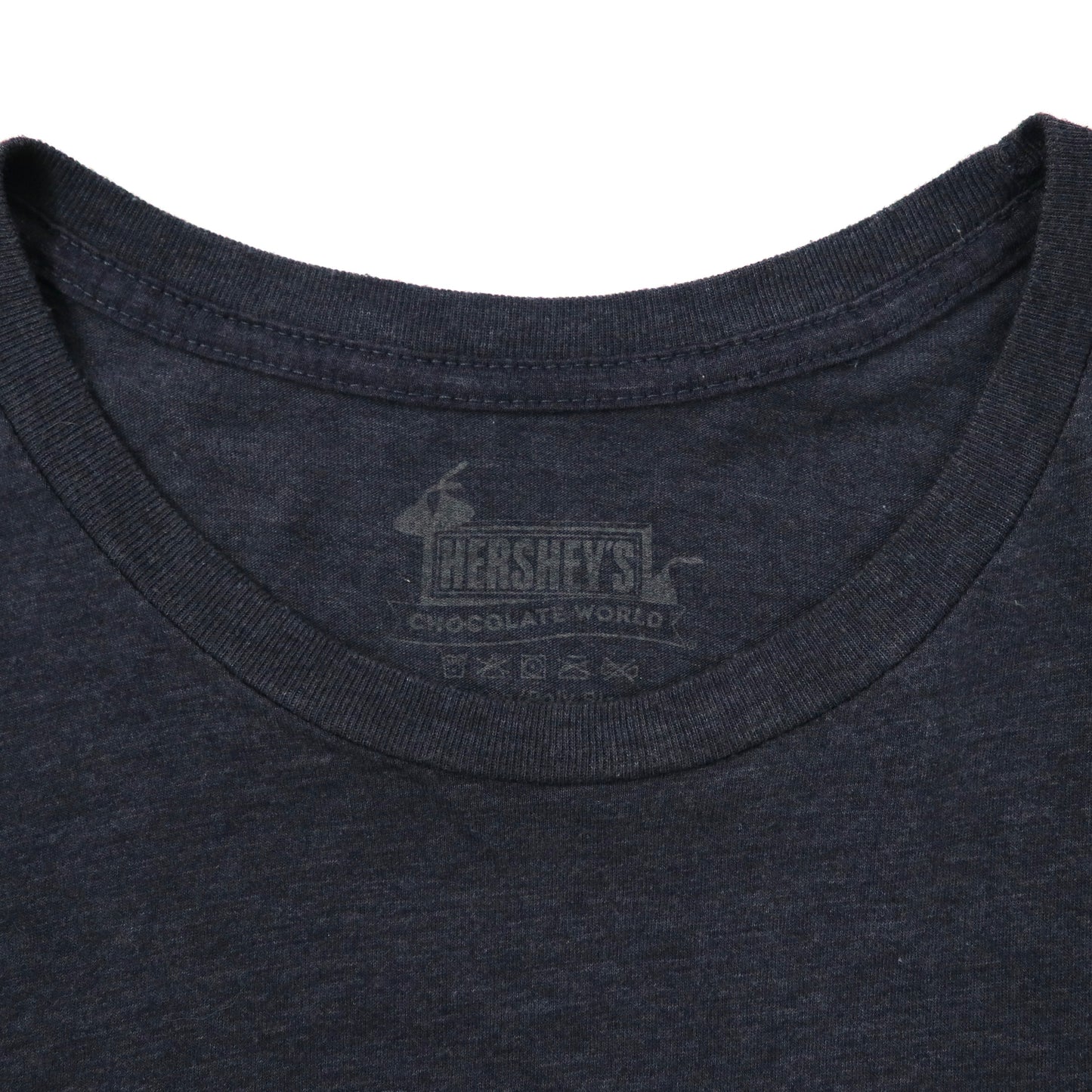 HERSEY'S CHOCOLATE WORLD フットボールプリントTシャツ XL ネイビー コットン パキ綿 US企業ロゴ ビッグサイズ