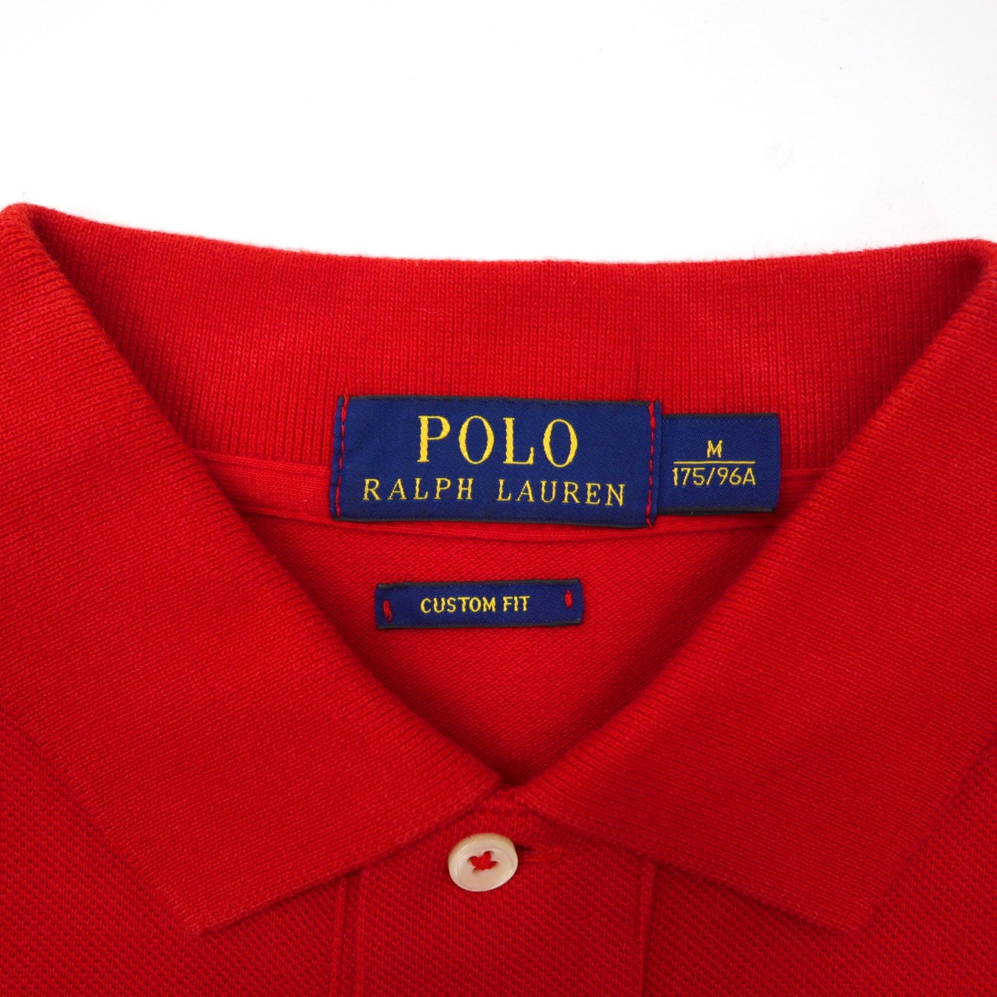 POLO RALPH LAUREN ラガーシャツ M レッド CUSTOM FIT ビッグポニー 刺繍