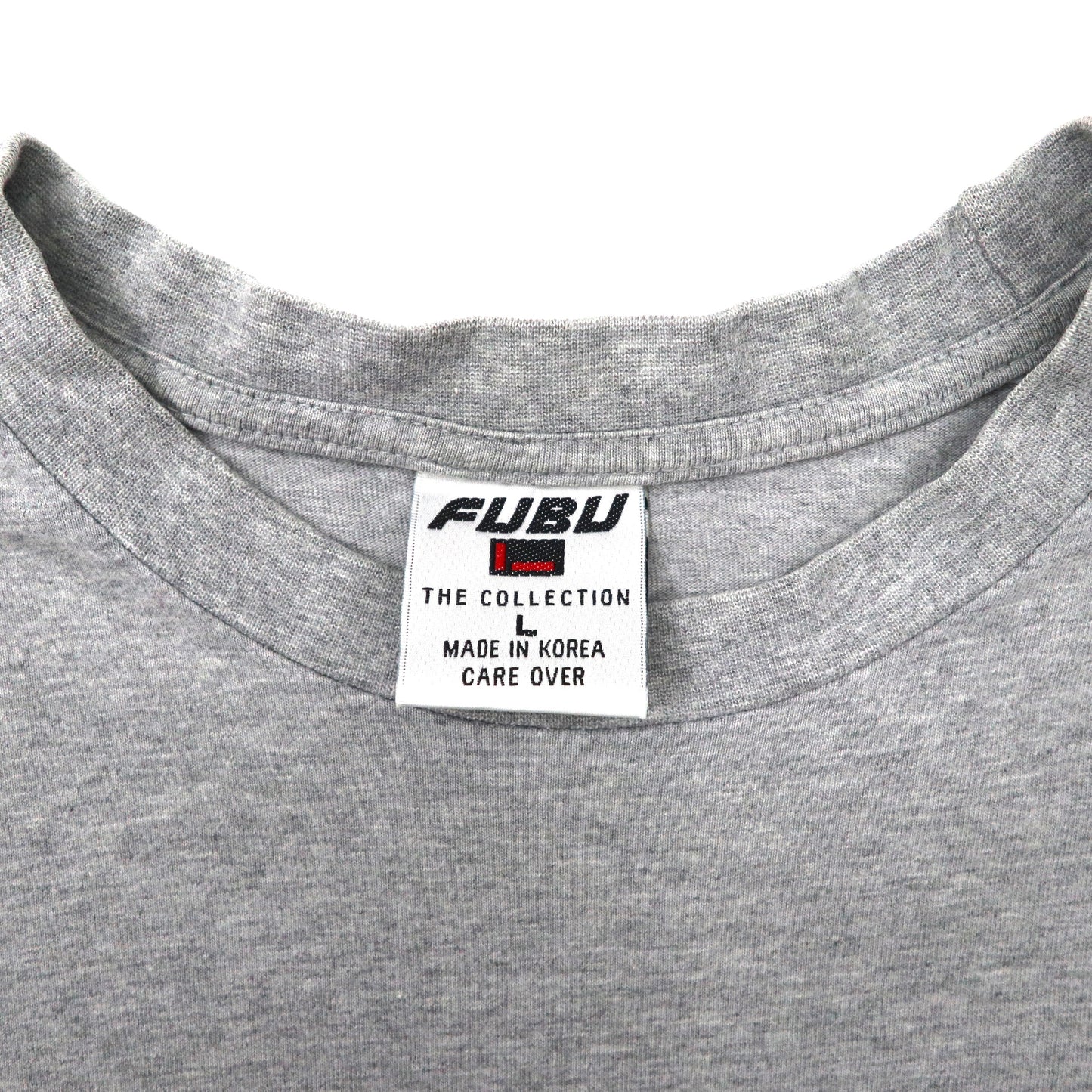 FUBU THE COLLECTION ビッグサイズ ロゴプリントTシャツ L グレー コットン 90年代