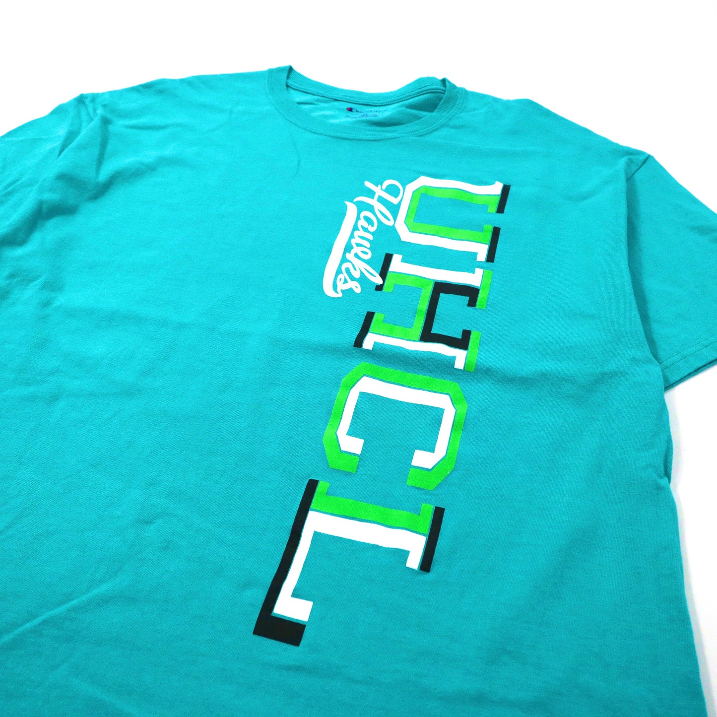 Champion ビッグサイズ カレッジプリントTシャツ XL グリーン コットン UHCL ホンジュラス製