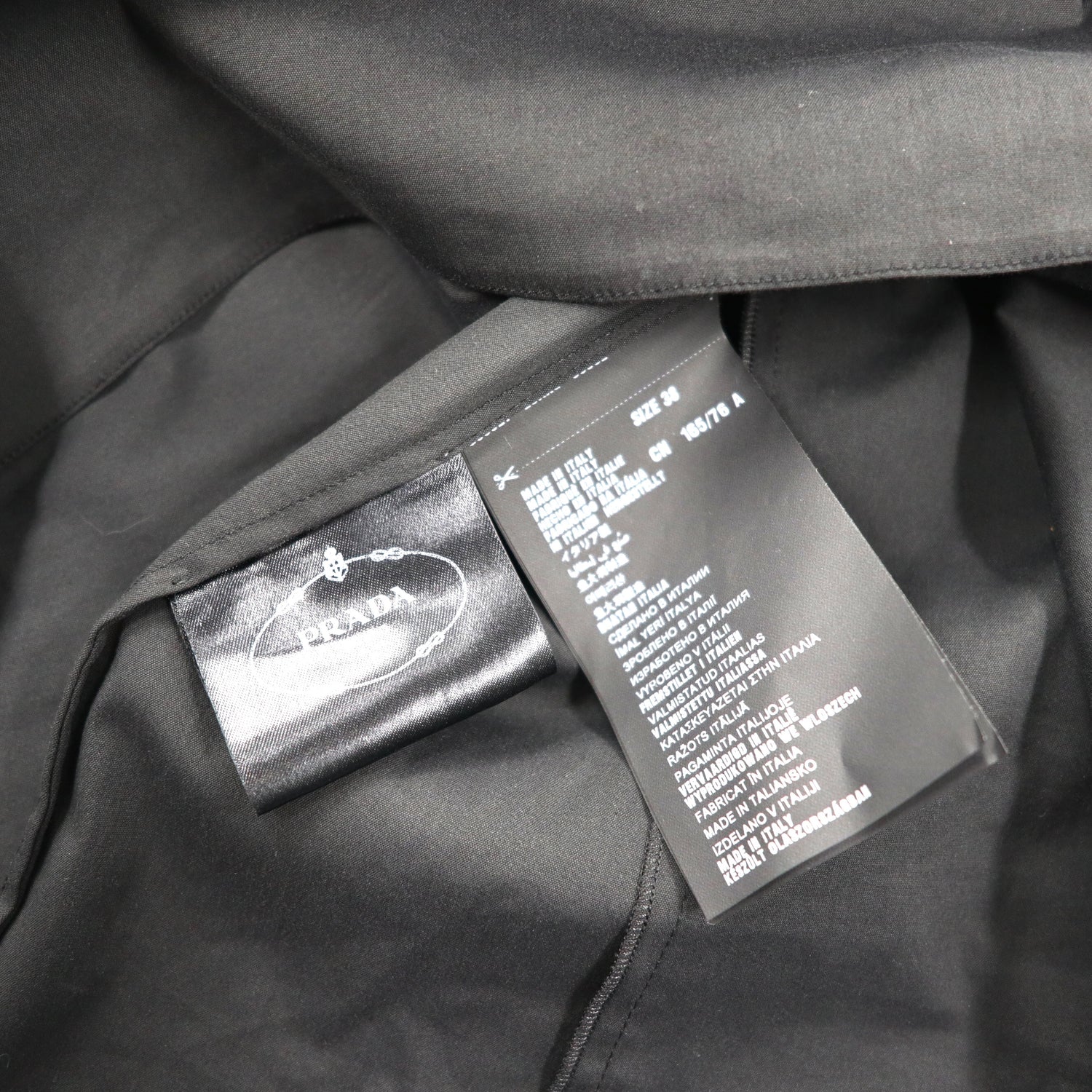 PRADA Ribbon Blouse 38 Black Cotton APD1 2014 1386 Italian MADE
