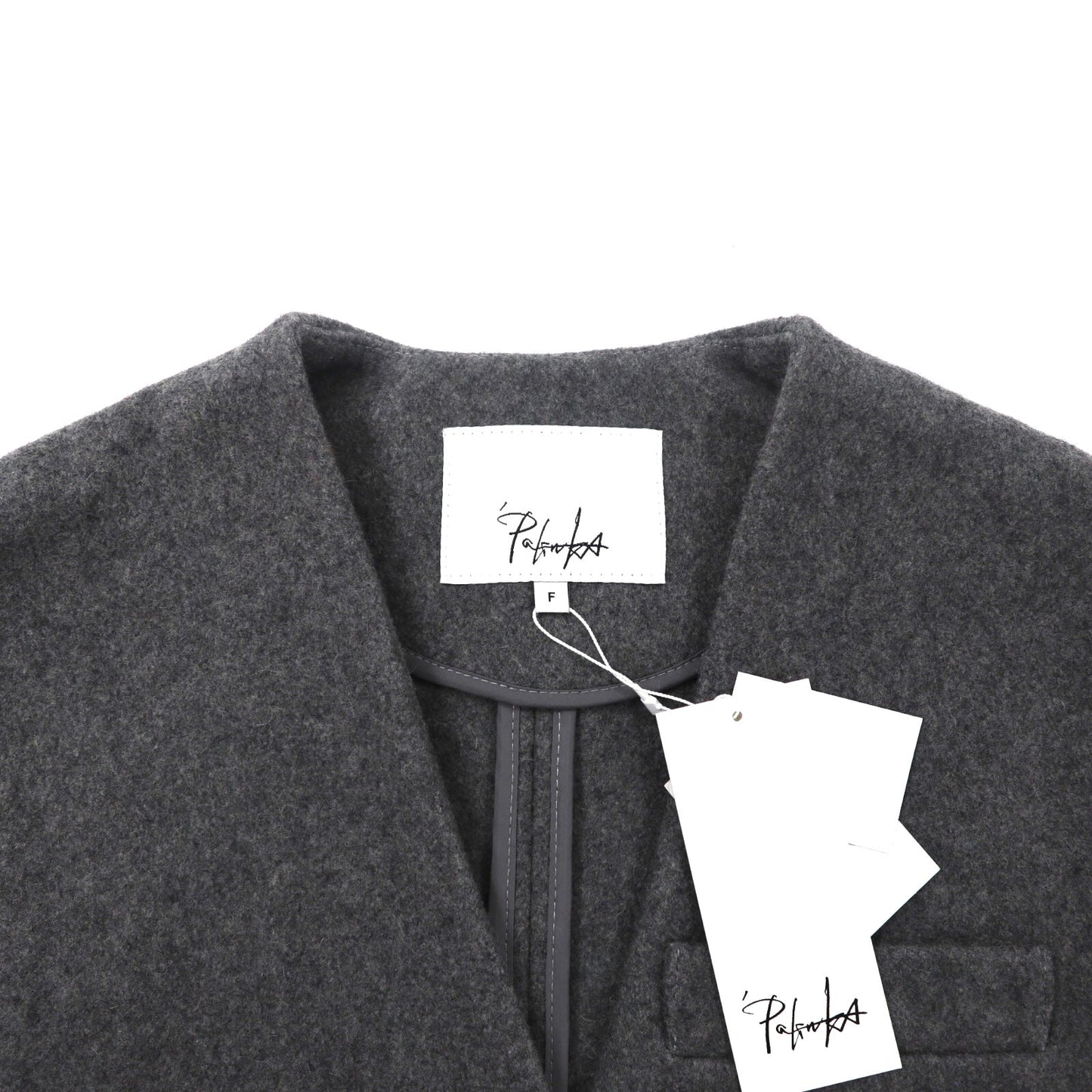 PALINKA Sleeveless Coat F Gray Wool Fox Fur PK17P0070040100 Unused ...