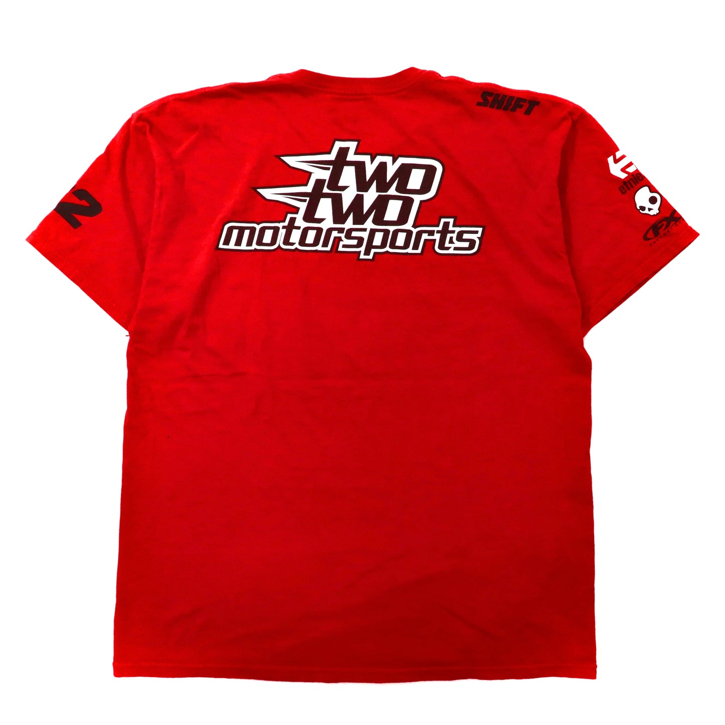 two two motorsports レーシングTシャツ XL レッド コットン 両面プリント メキシコ製