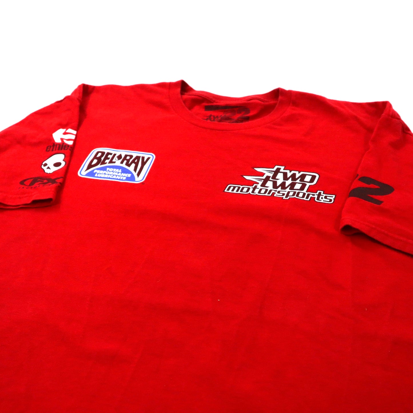 two two motorsports レーシングTシャツ XL レッド コットン 両面プリント メキシコ製