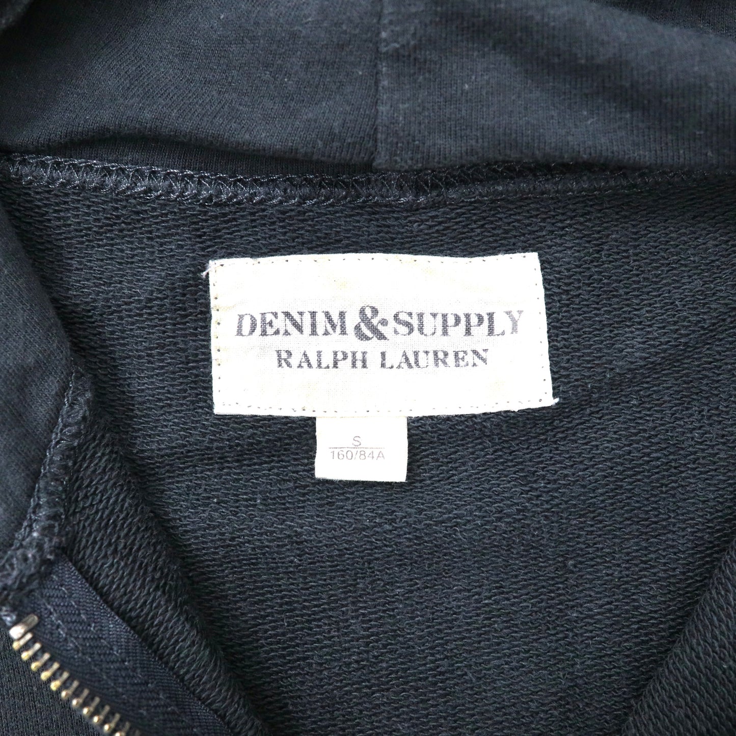 DENIM & SUPPLY RALPH LAUREN ジップパーカー S ブラック コットン インディアンプリント