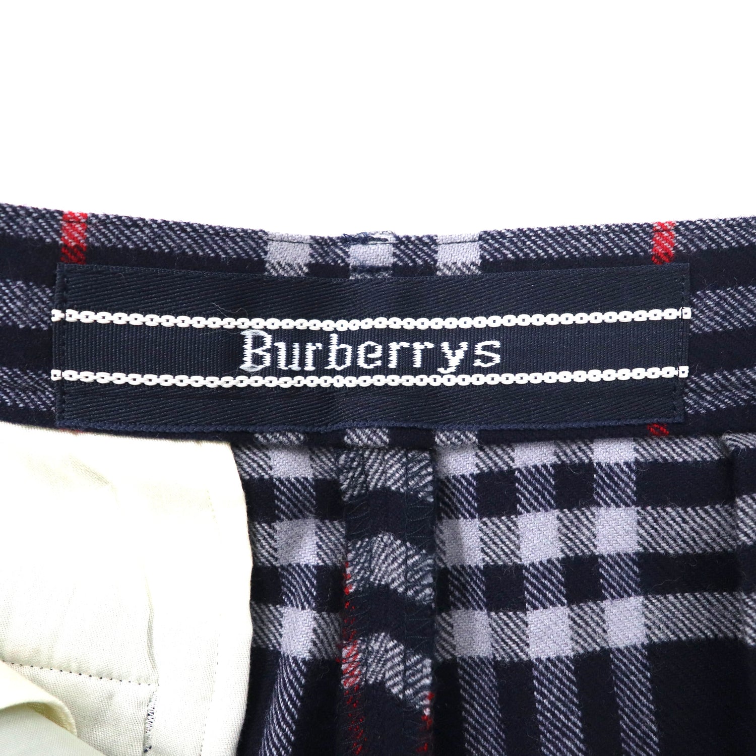 BURBERRYS CHECKED 2 Tack Easy Slacks PANTS M Navy Wool Vintage