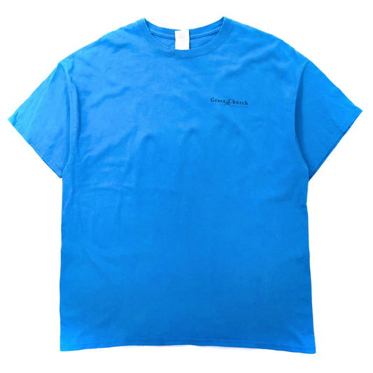 GILDAN ビッグサイズ プリントTシャツ XL ブルー コットン バックプリント Grace Church