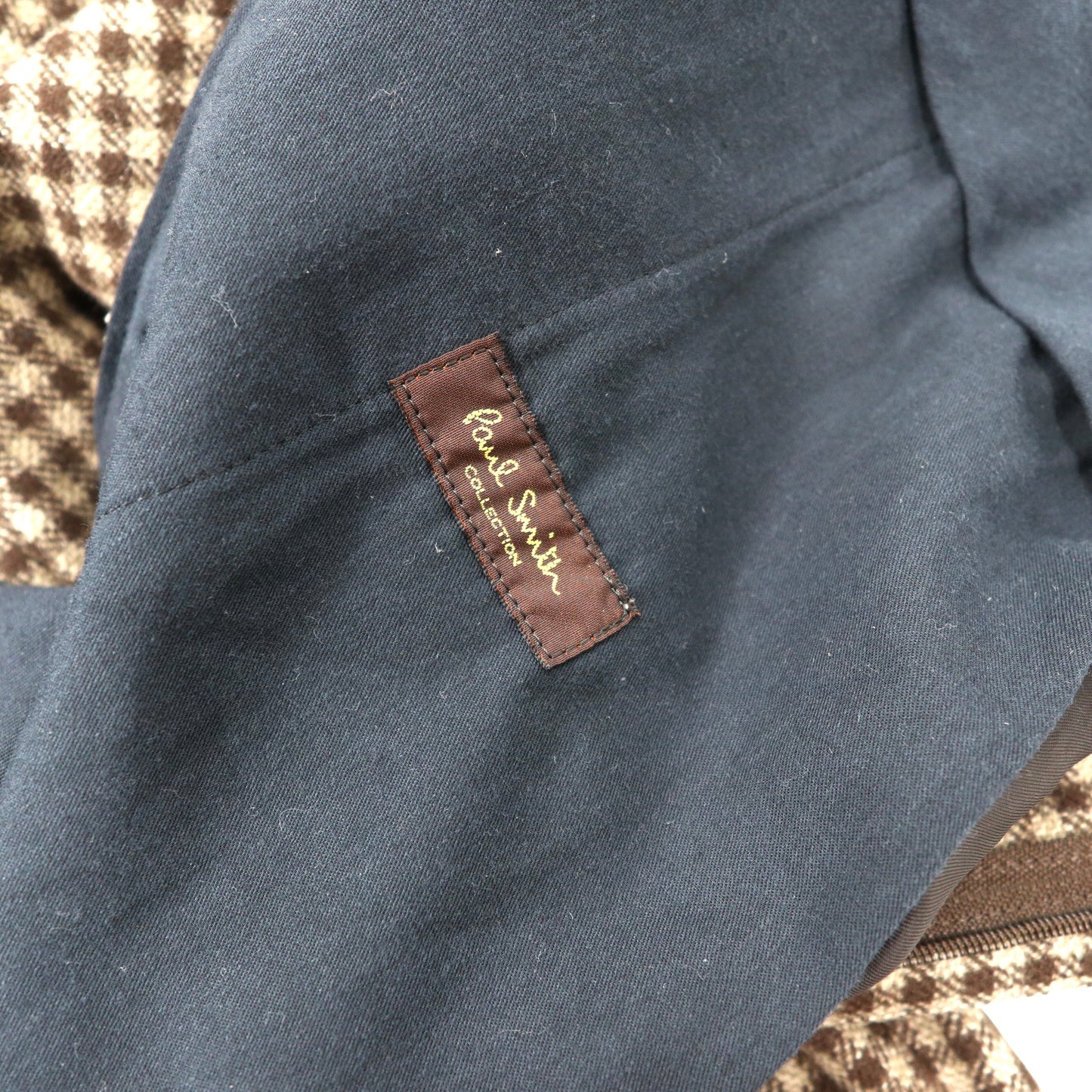 Paul Smith COLLECTION ツイード スラックスパンツ 86 ブラウン チェック ウール 日本製