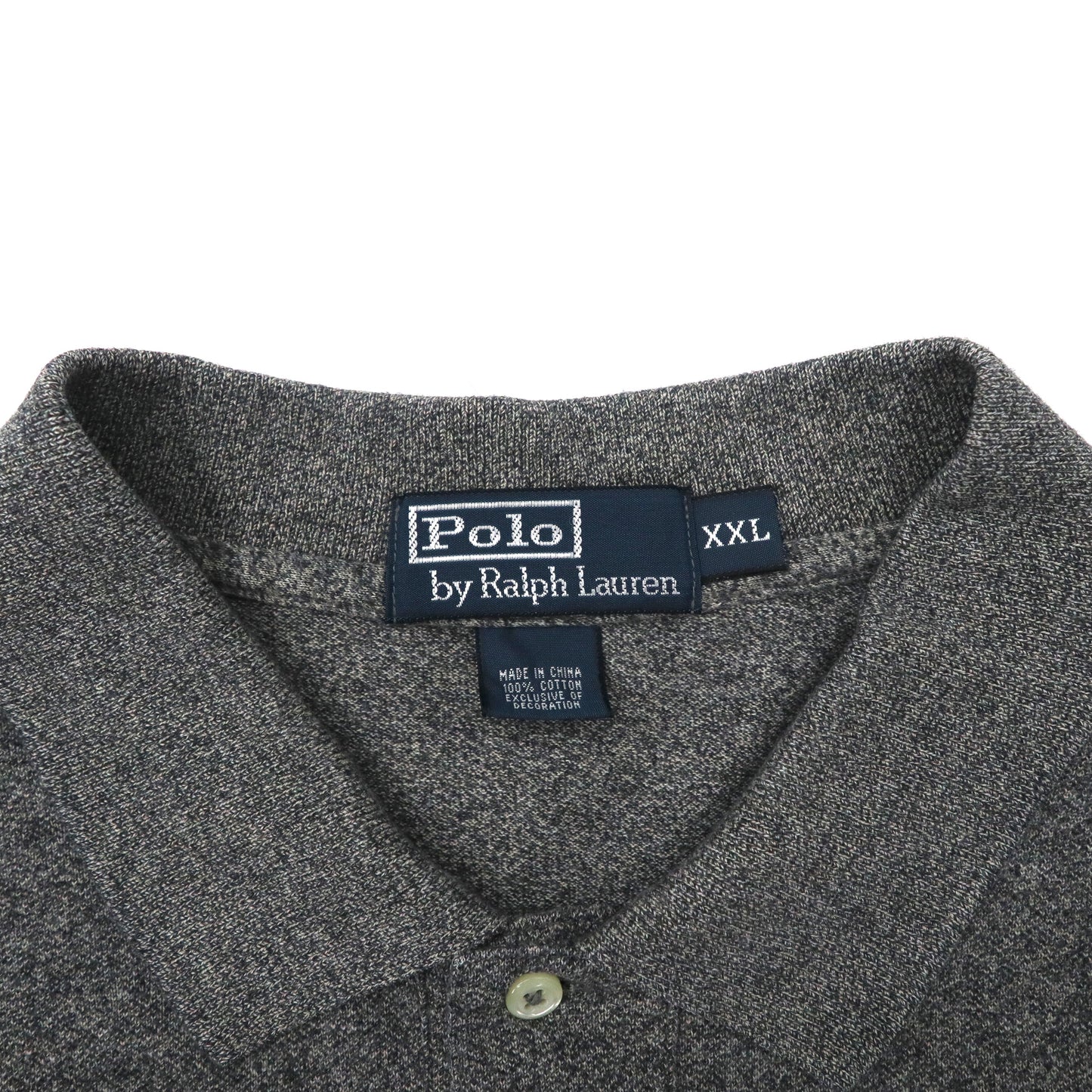 Polo by Ralph Lauren ビッグサイズ 長袖ポロシャツ XXL グレー コットン スモールポニー刺繍