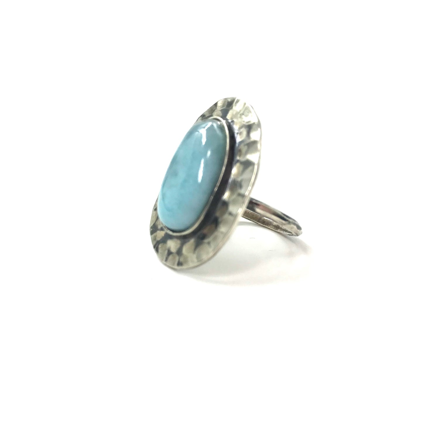 Turquoise Silver Ring オーバル ターコイズ リング 11号 SILVER シルバー 925 槌目 ハンマーワーク