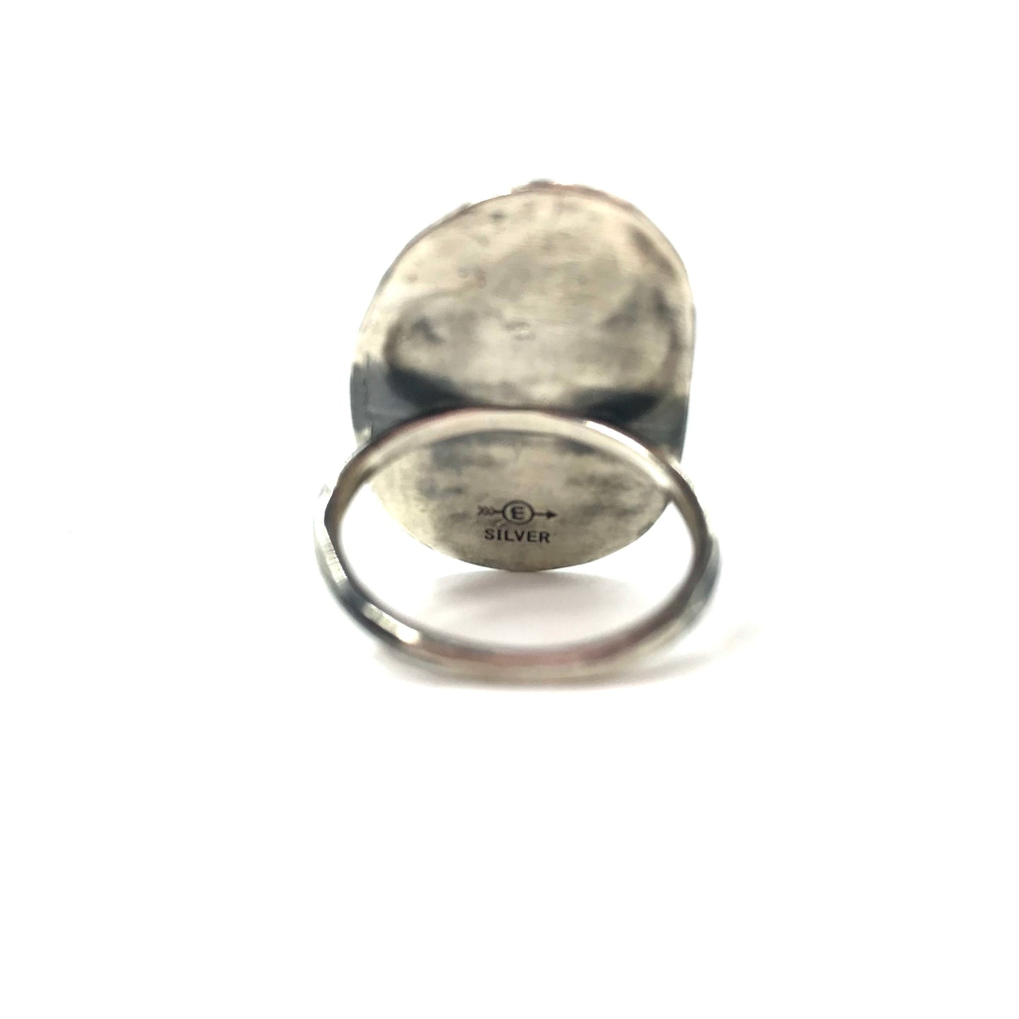 Turquoise Silver Ring オーバル ターコイズ リング 11号 SILVER シルバー 925 槌目 ハンマーワーク