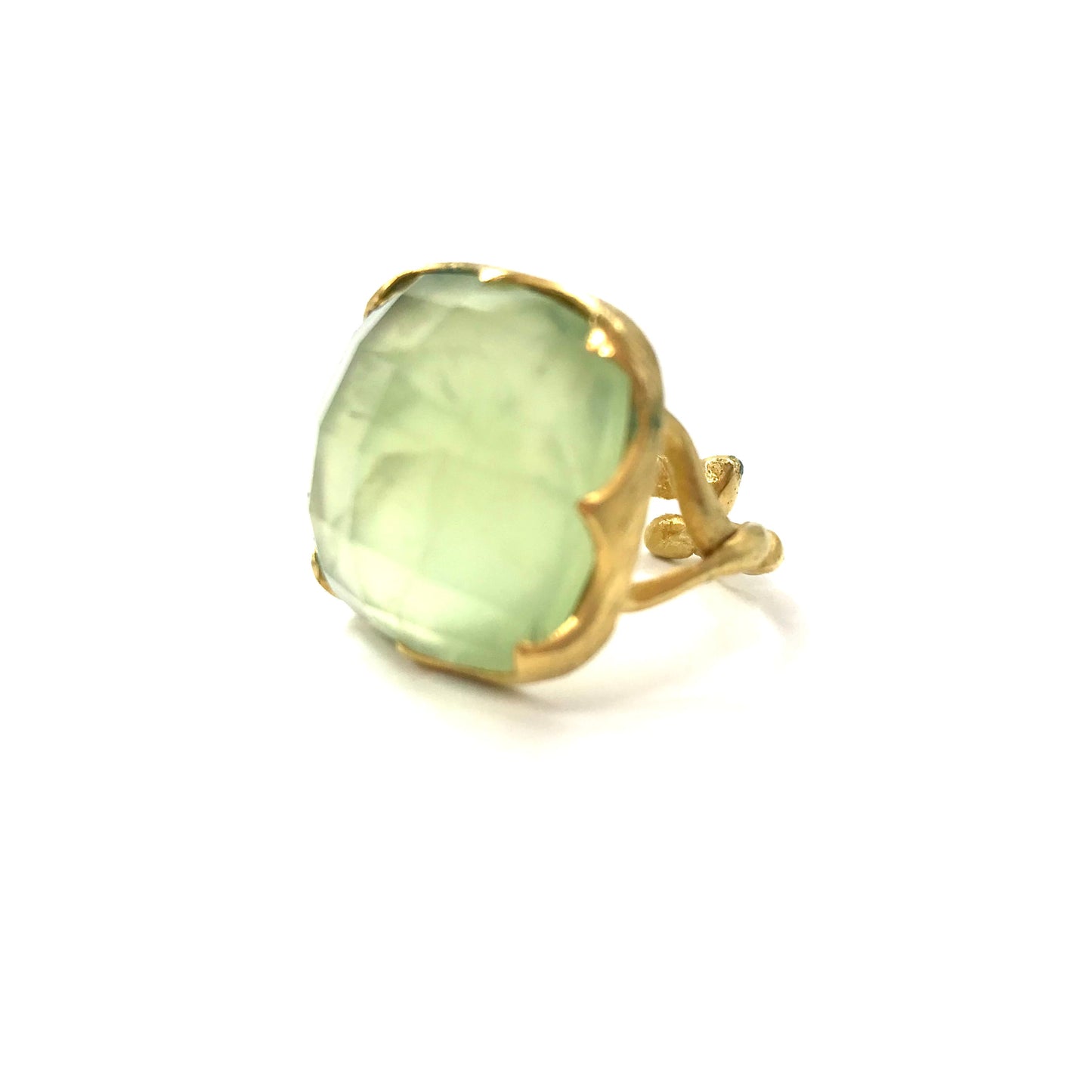 Judith Haas Vintage Handmade Ring プレーナイト リング 10号 ゴールド カラーストーン ツイスト ハンドメイド