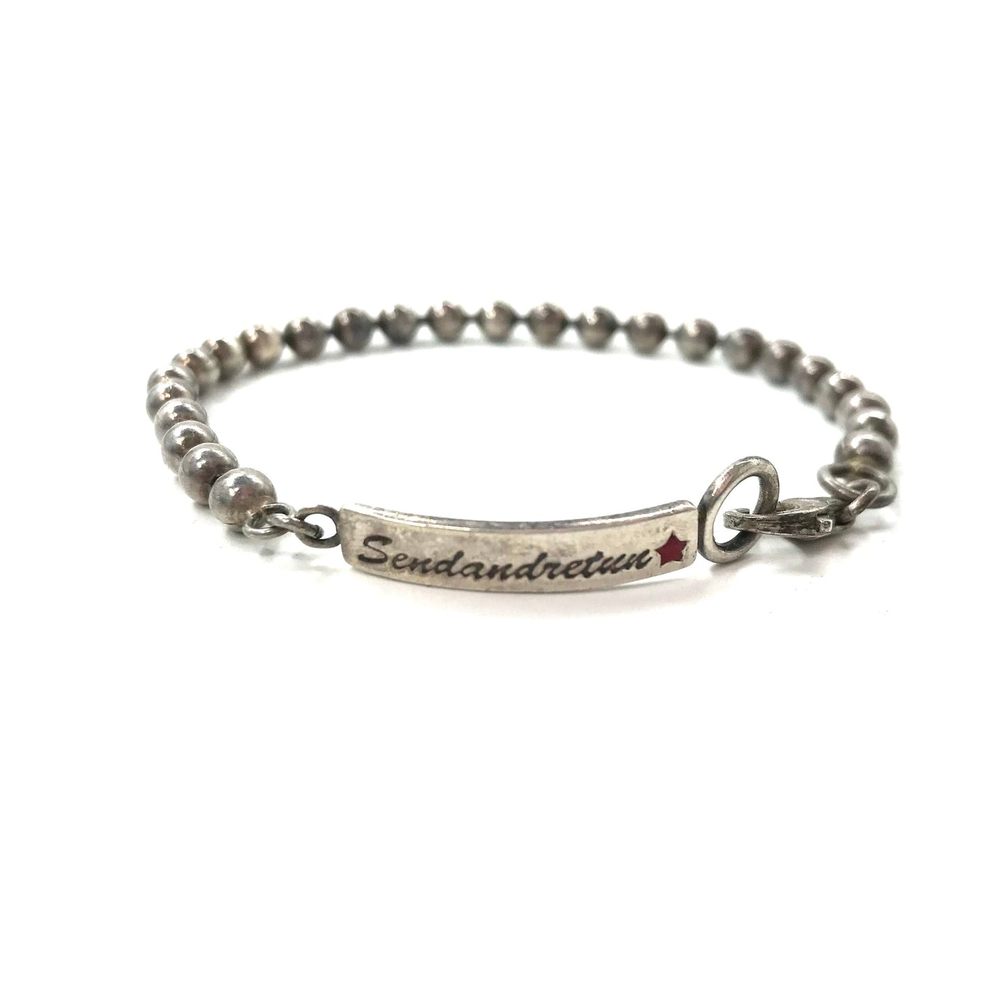 Dog Tag Silver Bracelet ドッグタグ ボールチェーン ブレスレット 19cm SILVER シルバー send/return