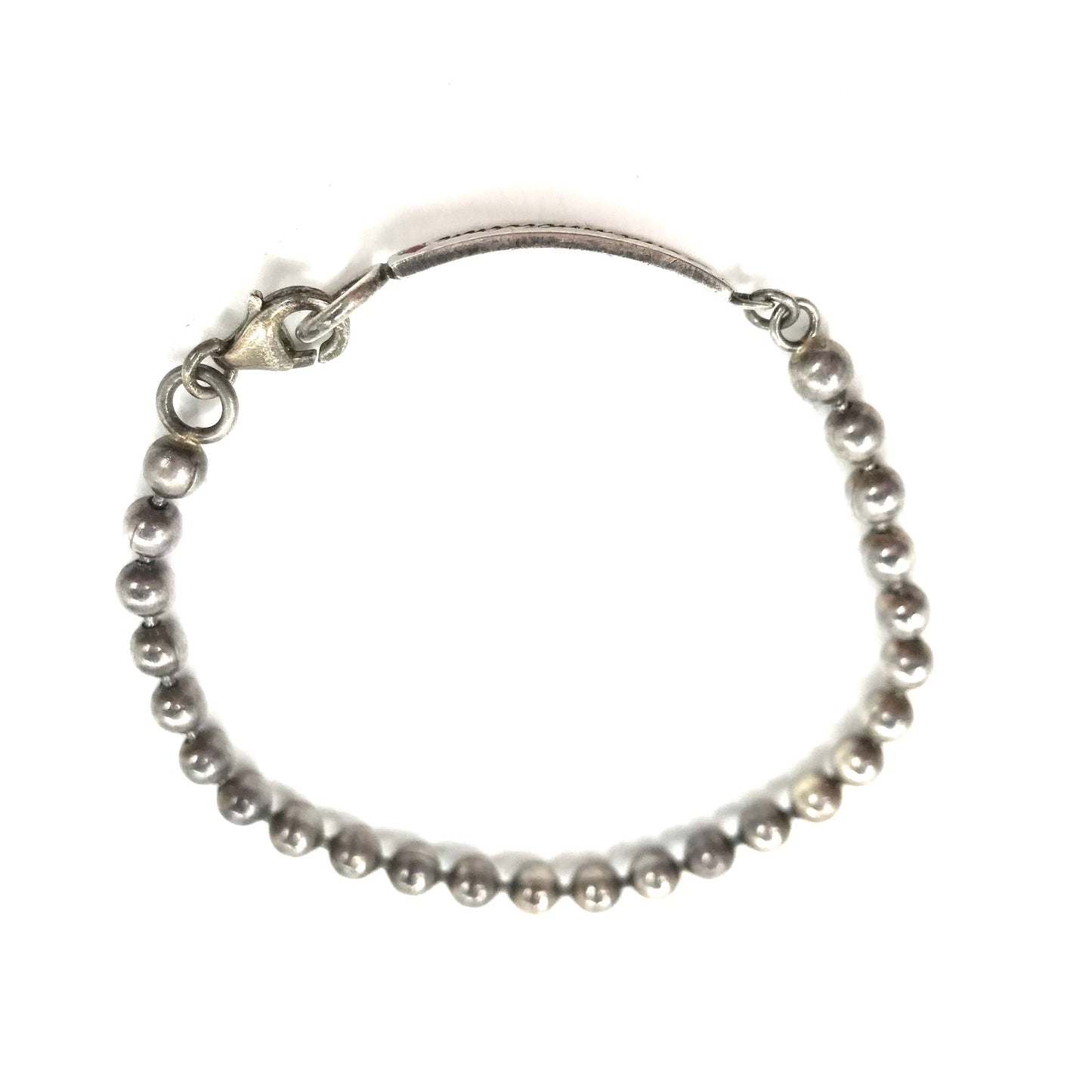 Dog Tag Silver Bracelet ドッグタグ ボールチェーン ブレスレット 19cm SILVER シルバー send/return