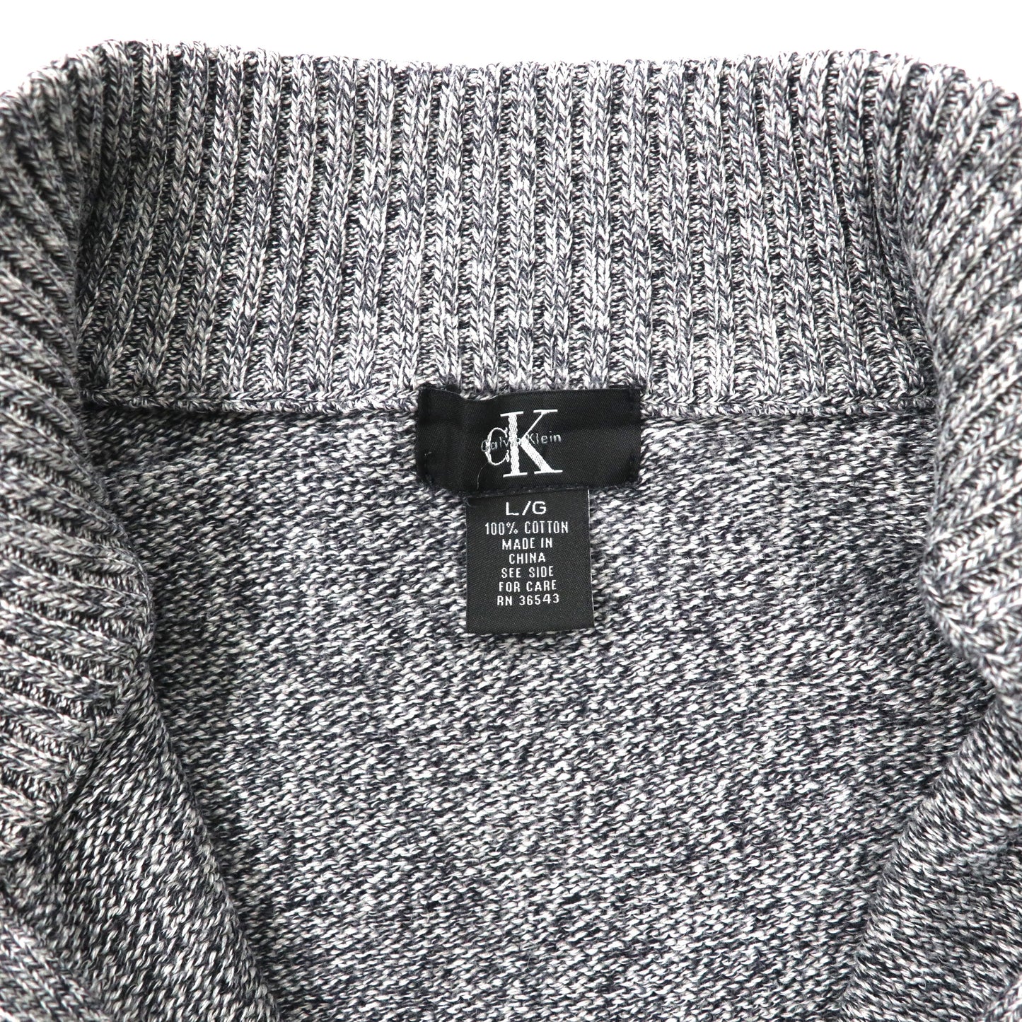 Calvin Klein ハーフジップニット セーター L グレー コットン