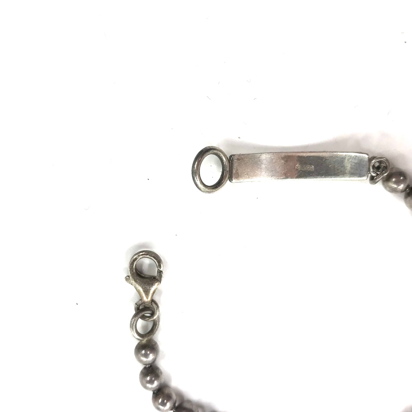 Dog Tag Silver Bracelet ドッグタグ ボールチェーン ブレスレット 19cm SILVER シルバー send/return