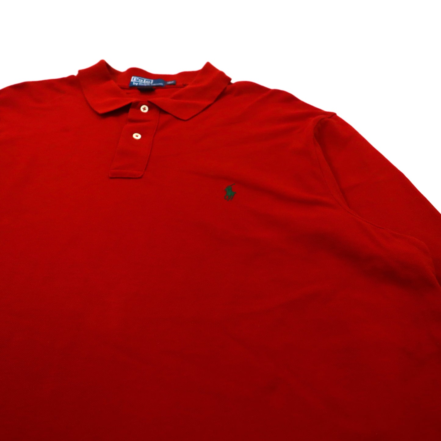 Polo by Ralph Lauren ビッグサイズ 長袖ポロシャツ 2XLT レッド コットン 鹿の子 スモールポニー刺繍