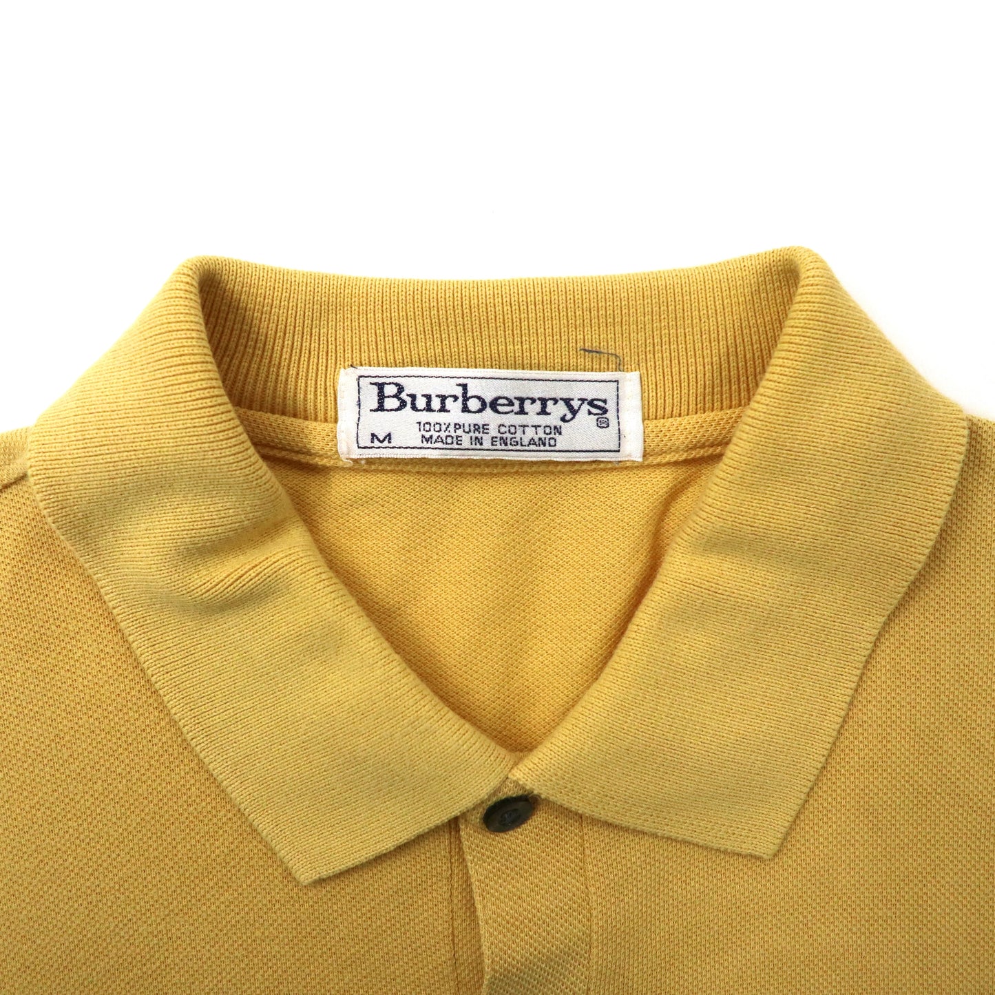 BURBERRYS Long Sleeve Polo Shirt M Yellow Logo Embroidery England