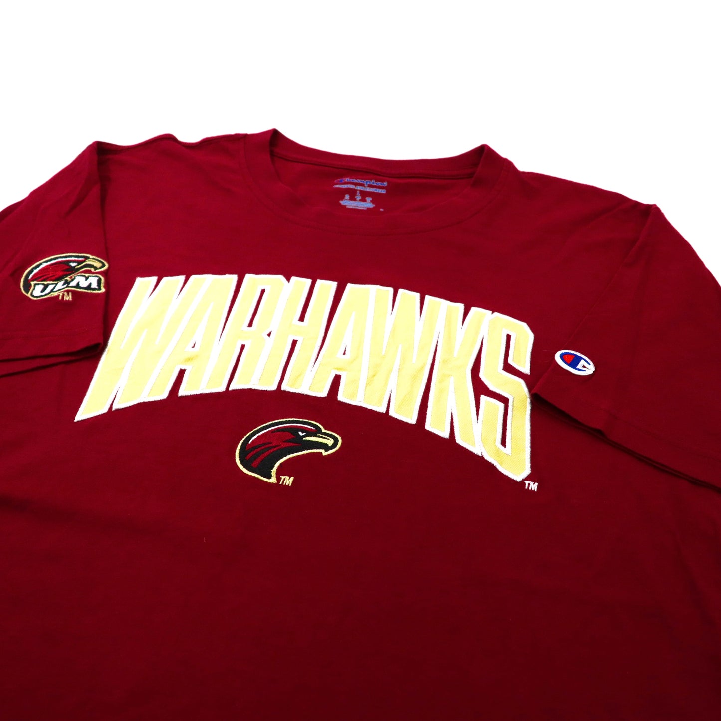 Champion カレッジTシャツ XL ボルドー コットン ULM WARHAWKS