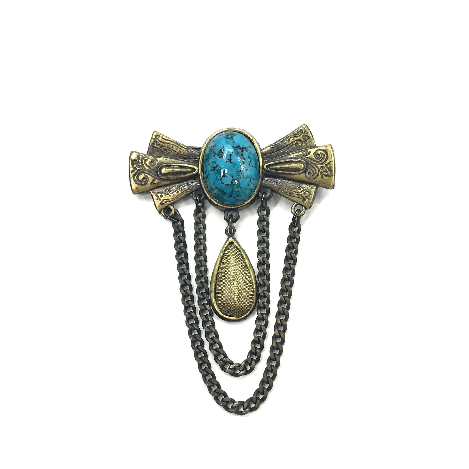 Vintage Turquoise Broach ヴィンテージ ターコイズ ブローチ ブルー 