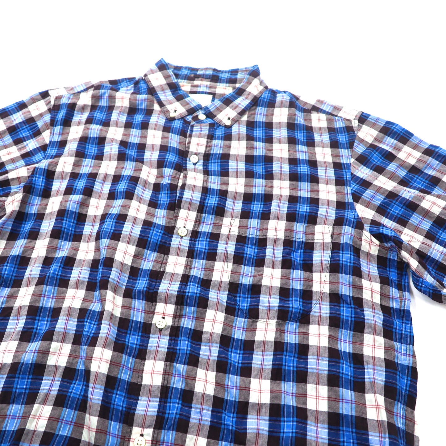 THE NORTH FACE ボタンダウンシャツ XL ブルー チェック コットン NR11248H