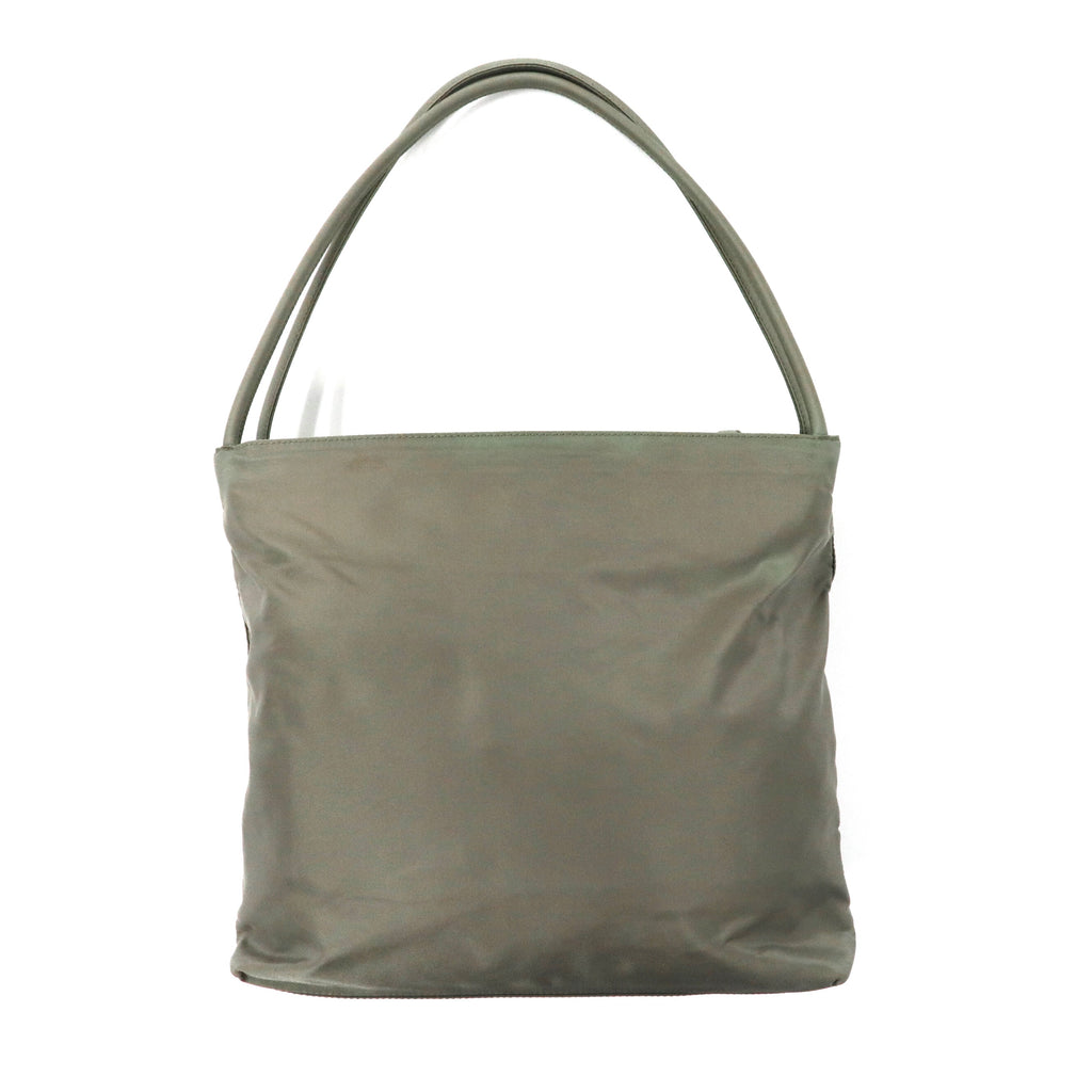 PRADA Tote Bag Khaki Nylon Logo Plate TESSUTO CITY B6242 Made in Italy
