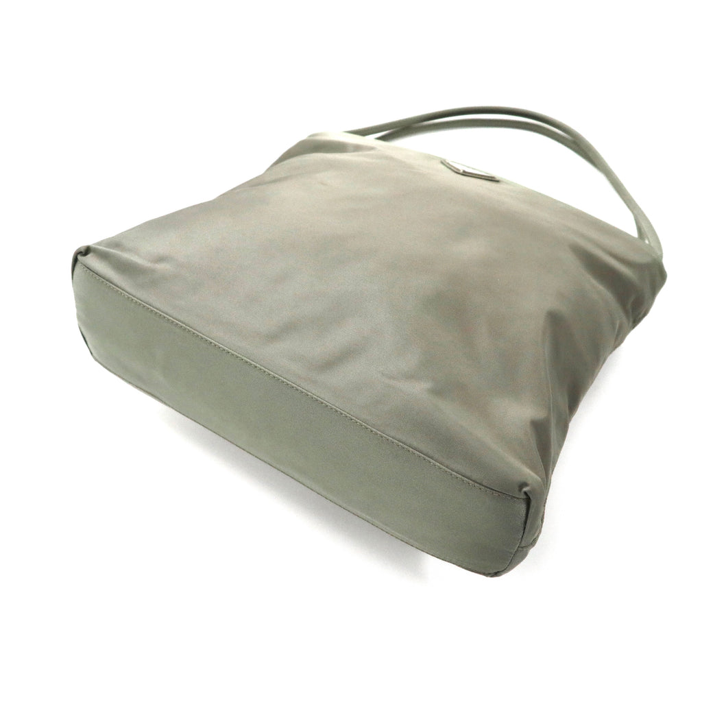 PRADA Tote Bag Khaki Nylon Logo Plate TESSUTO CITY B6242 Made in Italy