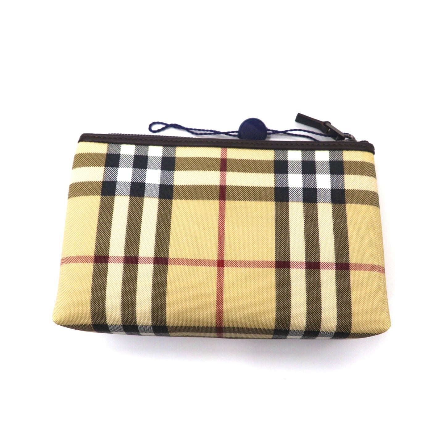 Burberry Pouch Beige PVC Nova Chek Made in Italy unuseds – 日本然