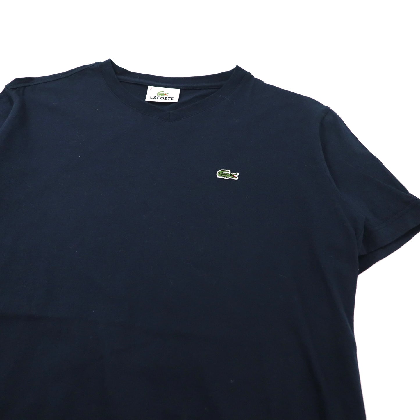 LACOSTE VネックTシャツ 2 ネイビー コットン ワンポイントロゴ 日本製