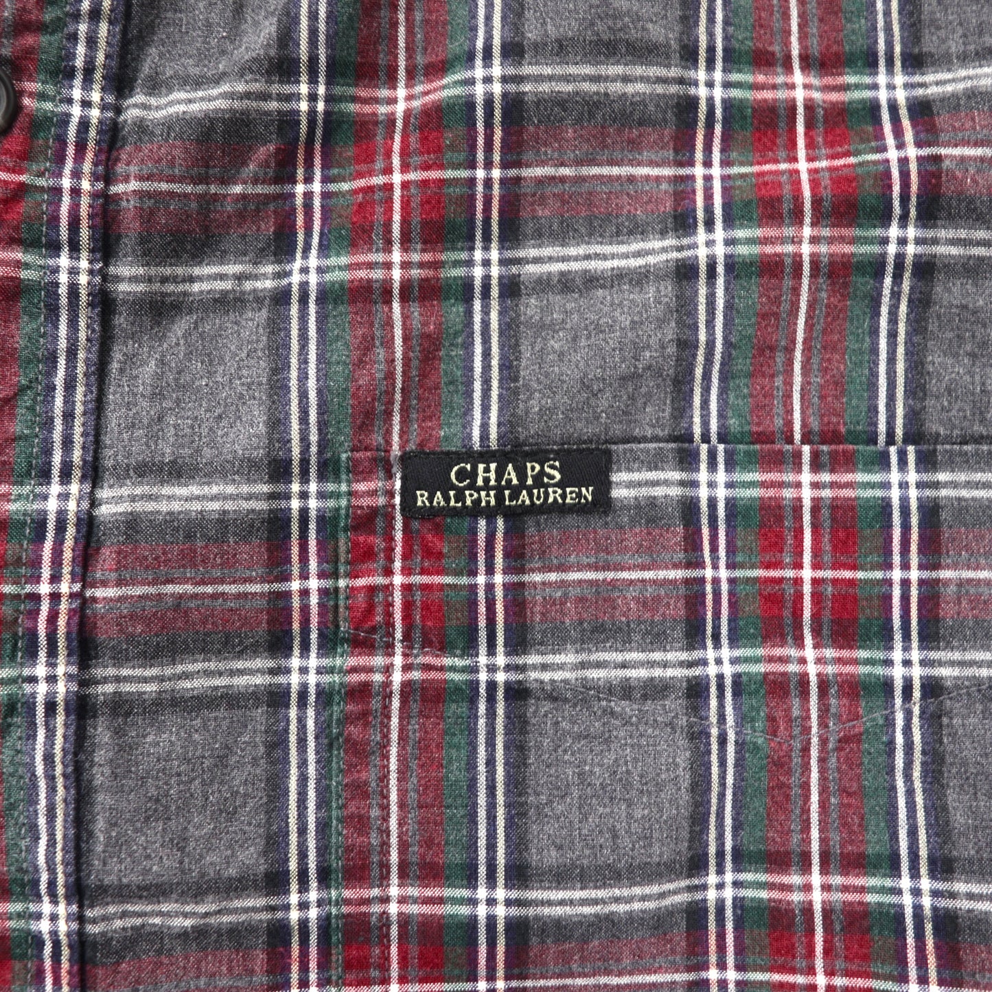 CHAPS RALPH LAUREN ボタンダウンシャツ L グレー チェック コットン ビッグサイズ